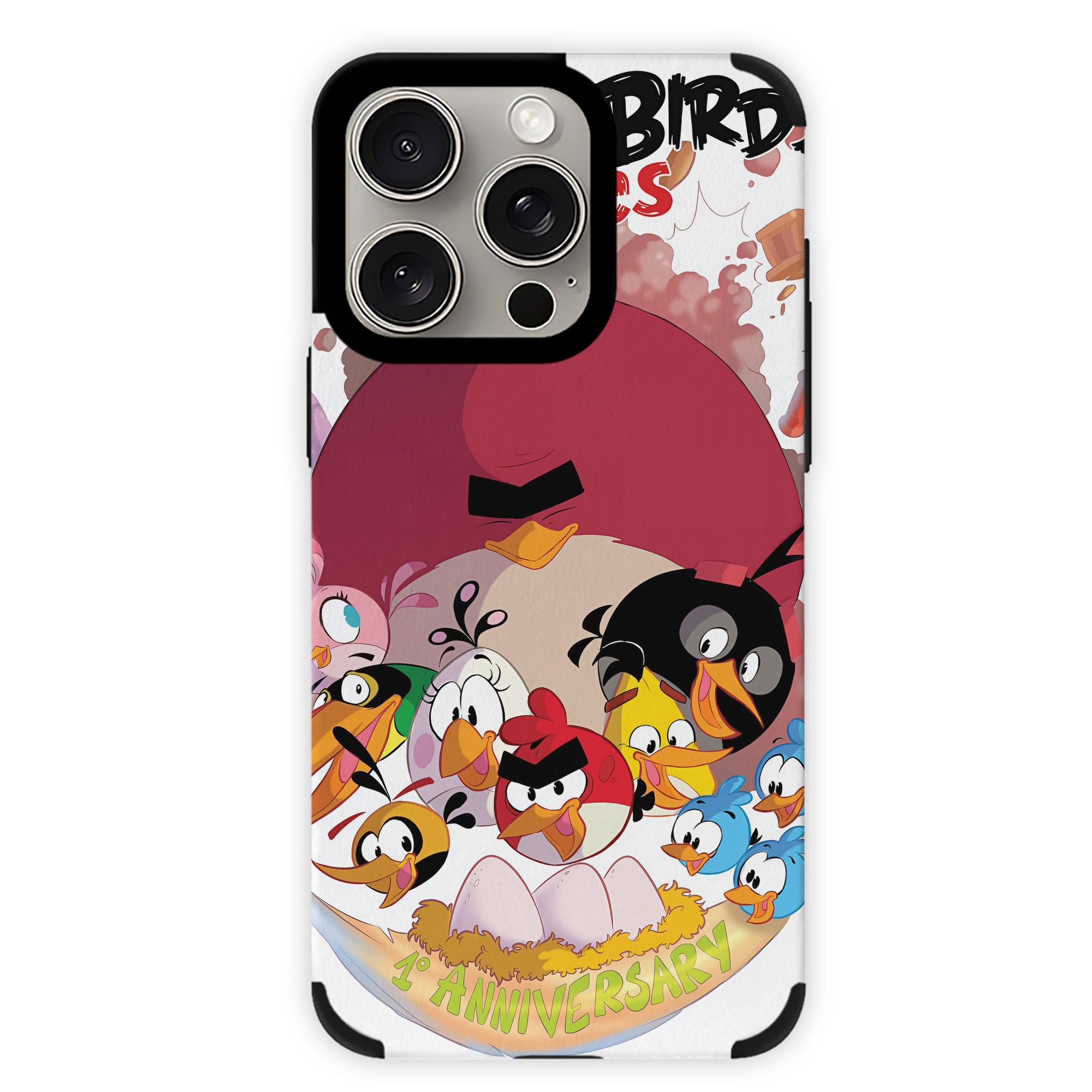 （画像用） Angry Birds アングリーバード 【iPhone15ProMax対応】 PUレザー スマホケース 耐衝撃＆黄変防止