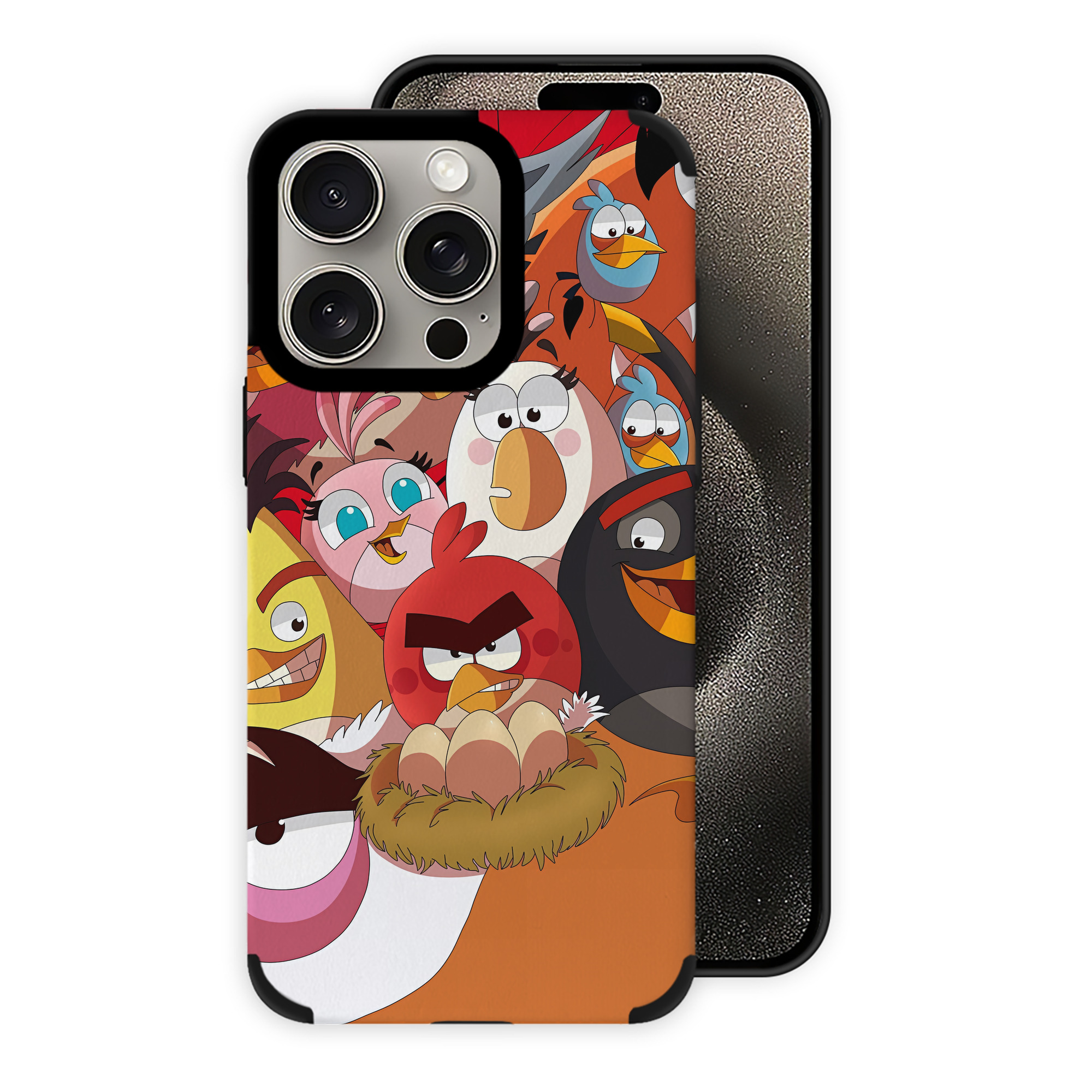 （画像用） Angry Birds アングリーバード 【iPhone15ProMax対応】 PUレザー スマホケース 耐衝撃＆黄変防止
