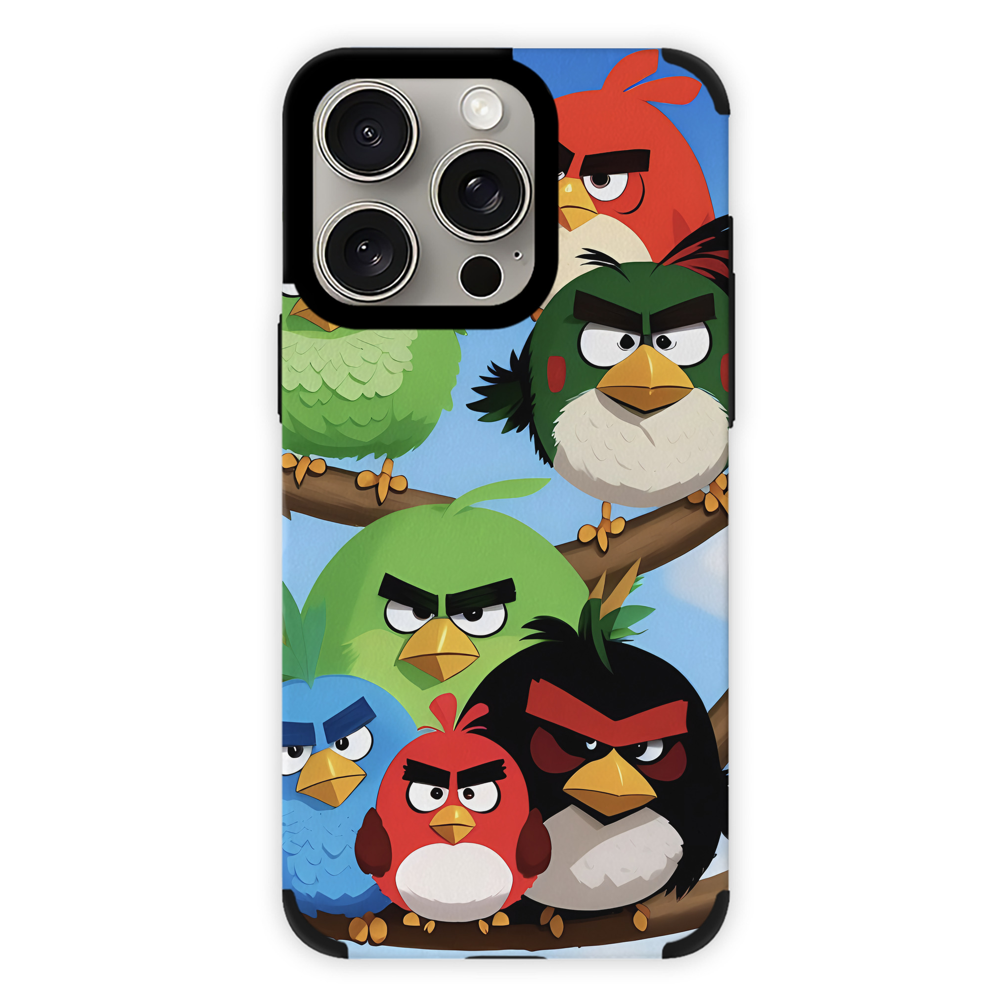（画像用） Angry Birds アングリーバード 【iPhone15ProMax対応】 PUレザー スマホケース 耐衝撃＆黄変防止