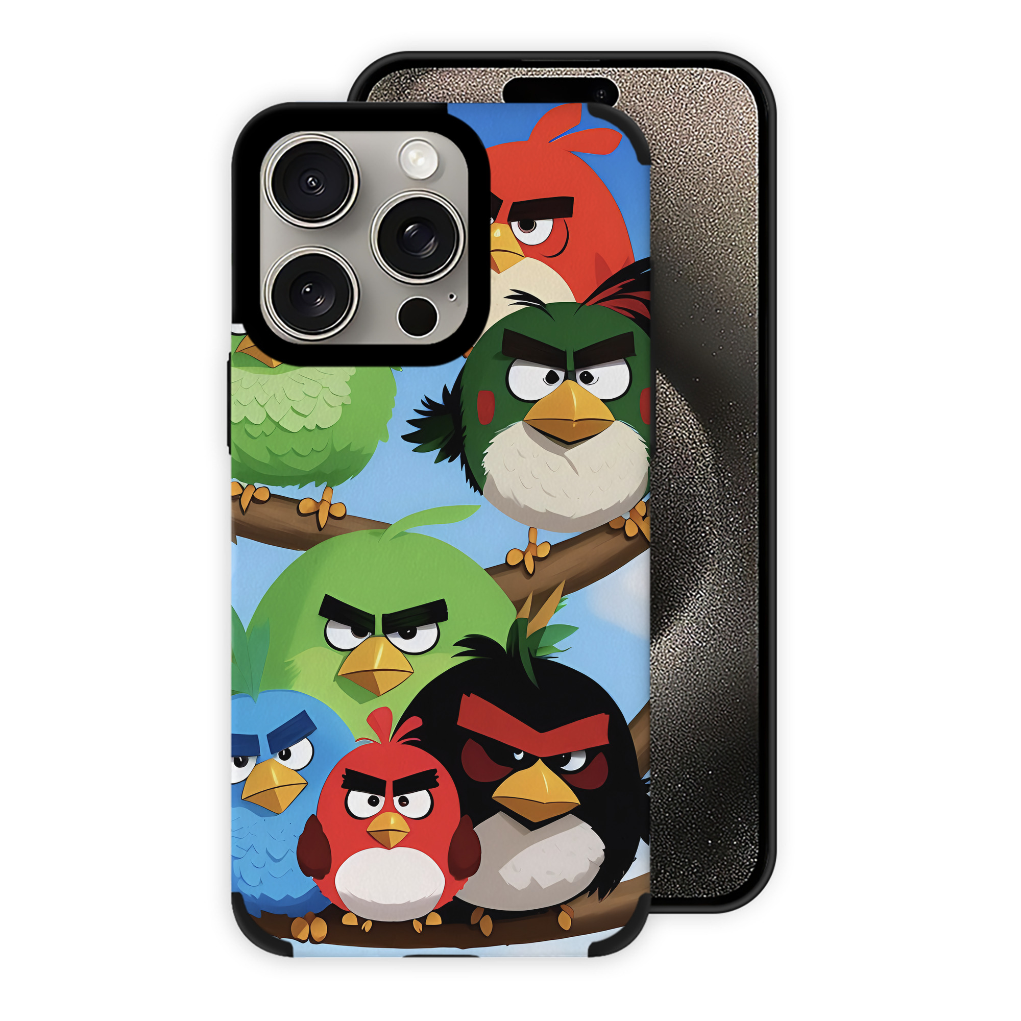 （画像用） Angry Birds アングリーバード 【iPhone15ProMax対応】 PUレザー スマホケース 耐衝撃＆黄変防止