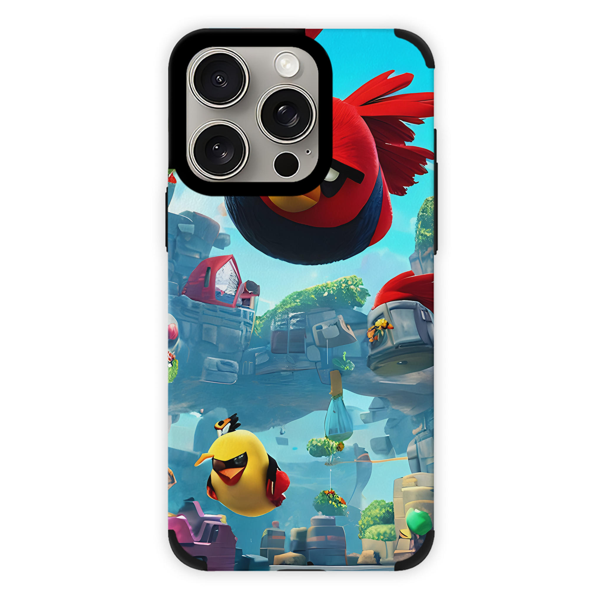 （画像用） Angry Birds アングリーバード 【iPhone15ProMax対応】 PUレザー スマホケース 耐衝撃＆黄変防止
