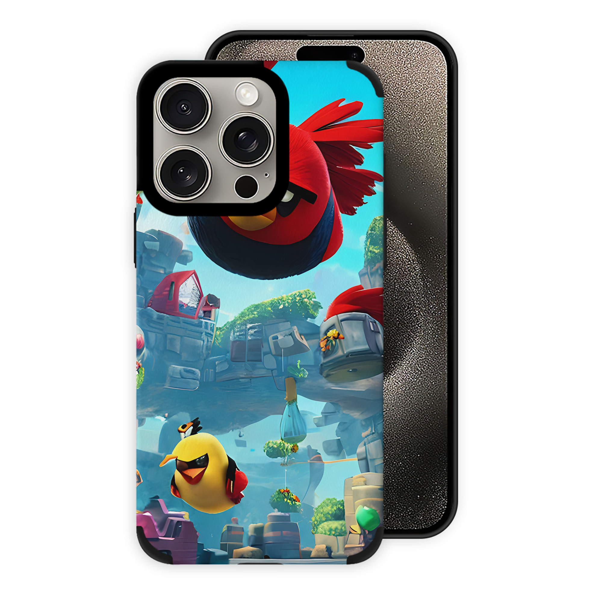 （画像用） Angry Birds アングリーバード 【iPhone15ProMax対応】 PUレザー スマホケース 耐衝撃＆黄変防止