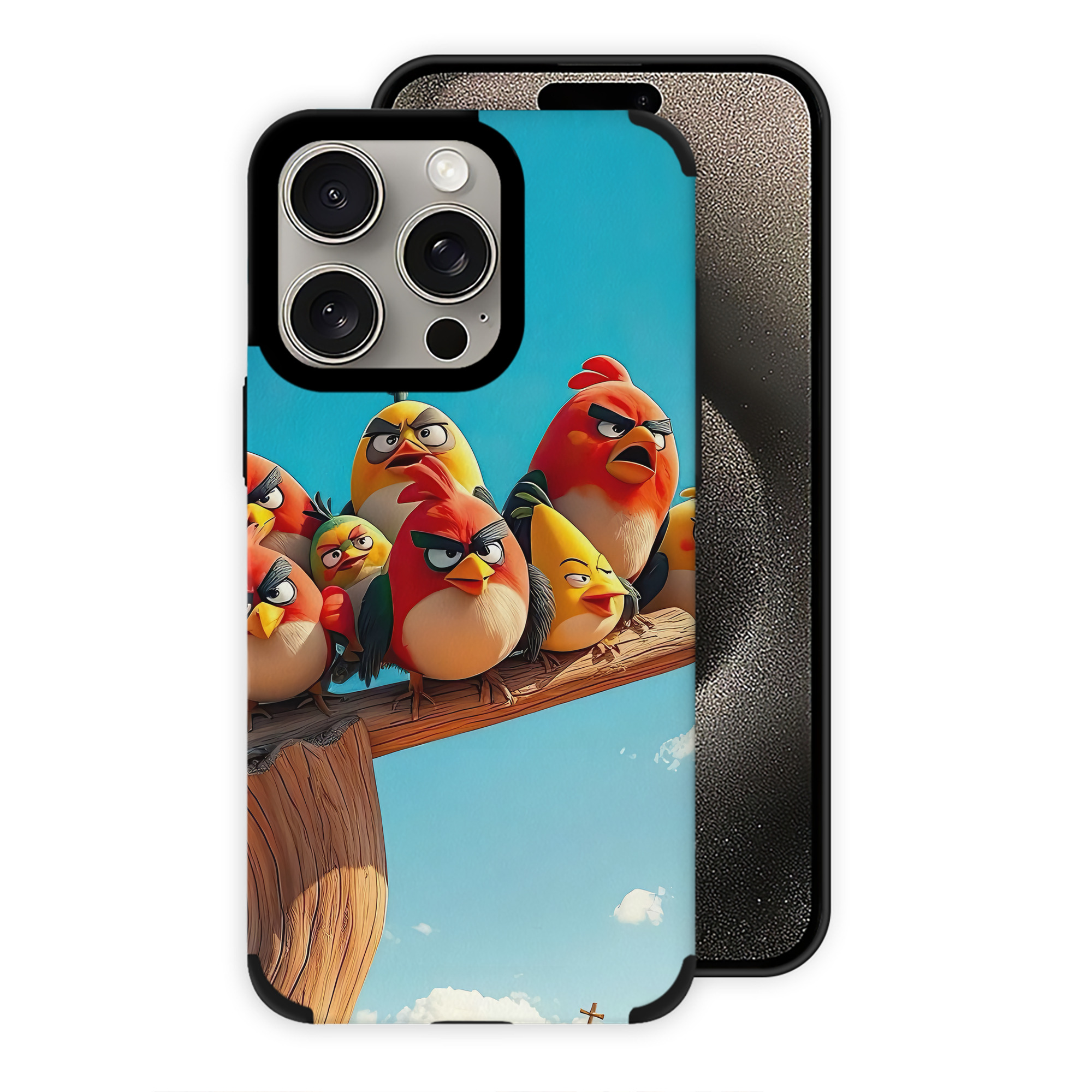 （画像用） Angry Birds アングリーバード 【iPhone15ProMax対応】 PUレザー スマホケース 耐衝撃＆黄変防止