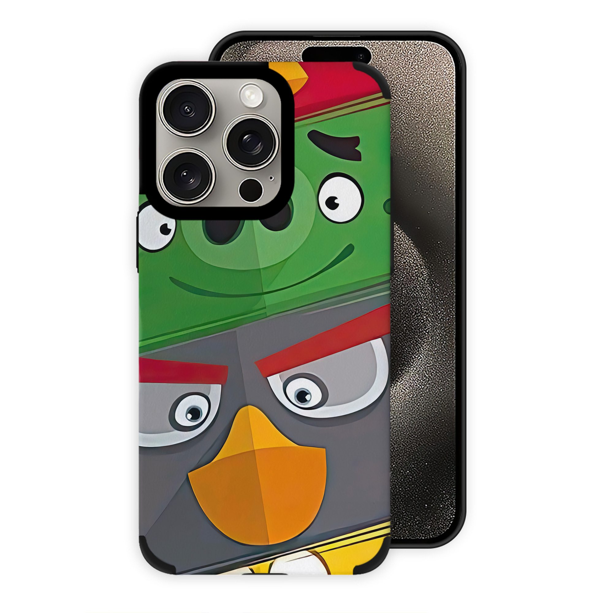 （画像用） Angry Birds アングリーバード 【iPhone15ProMax対応】 PUレザー スマホケース 耐衝撃＆黄変防止