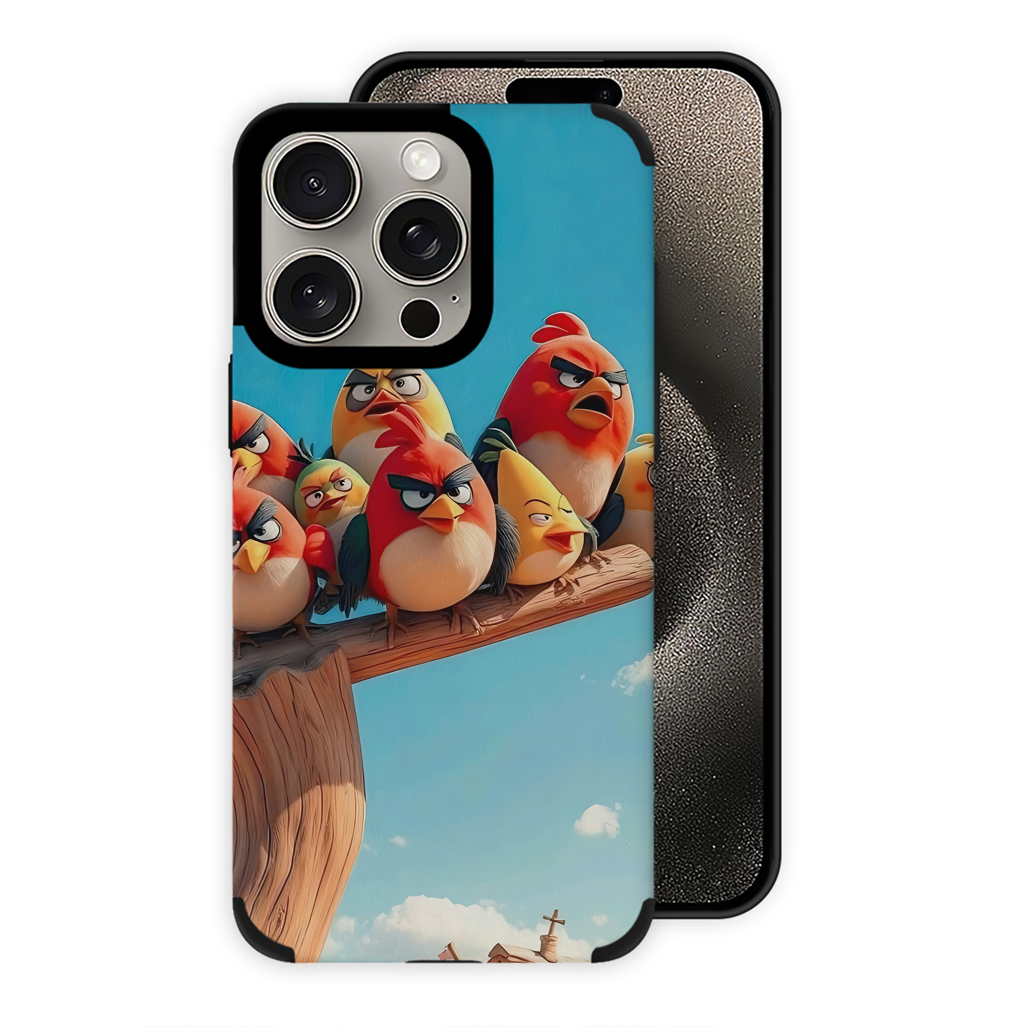 （画像用） Angry Birds アングリーバード 【iPhone15ProMax対応】 PUレザー スマホケース 耐衝撃＆黄変防止