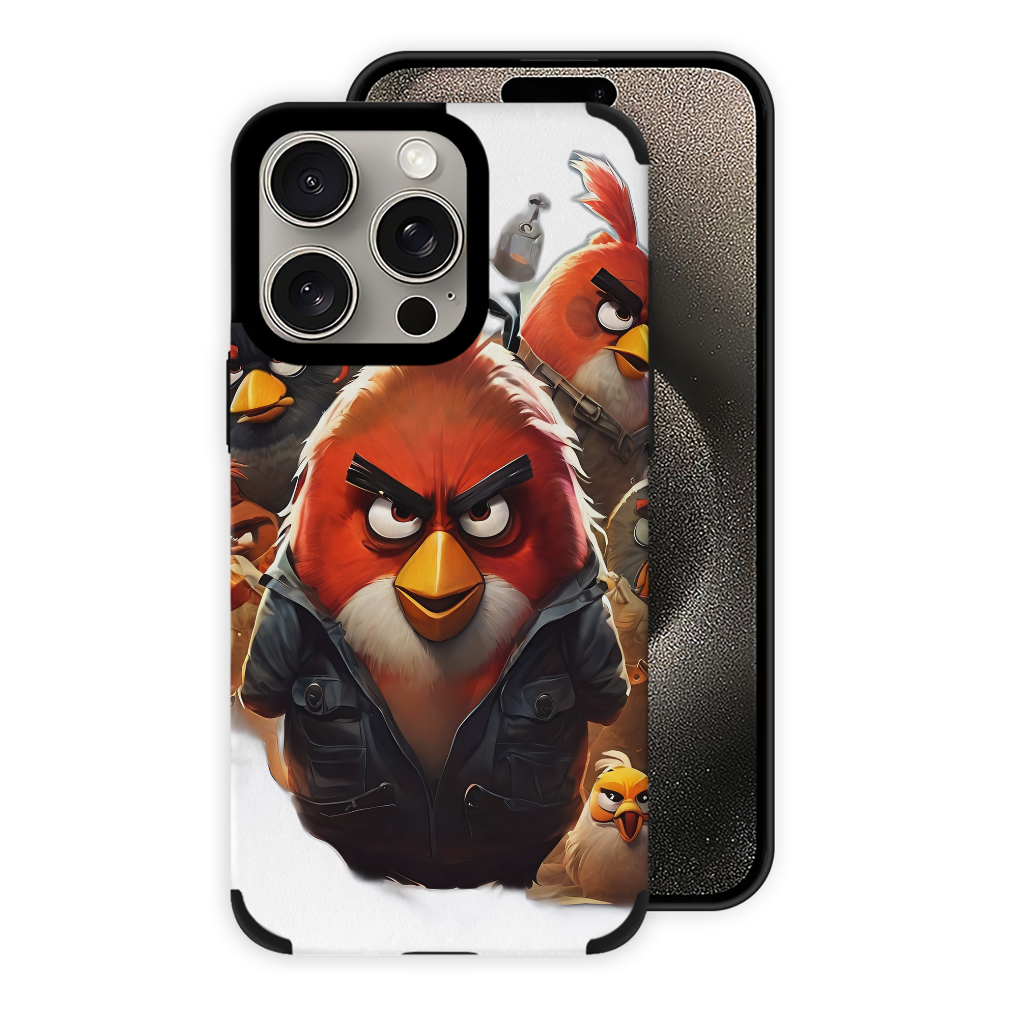 （画像用） Angry Birds アングリーバード 【iPhone15ProMax対応】 PUレザー スマホケース 耐衝撃＆黄変防止