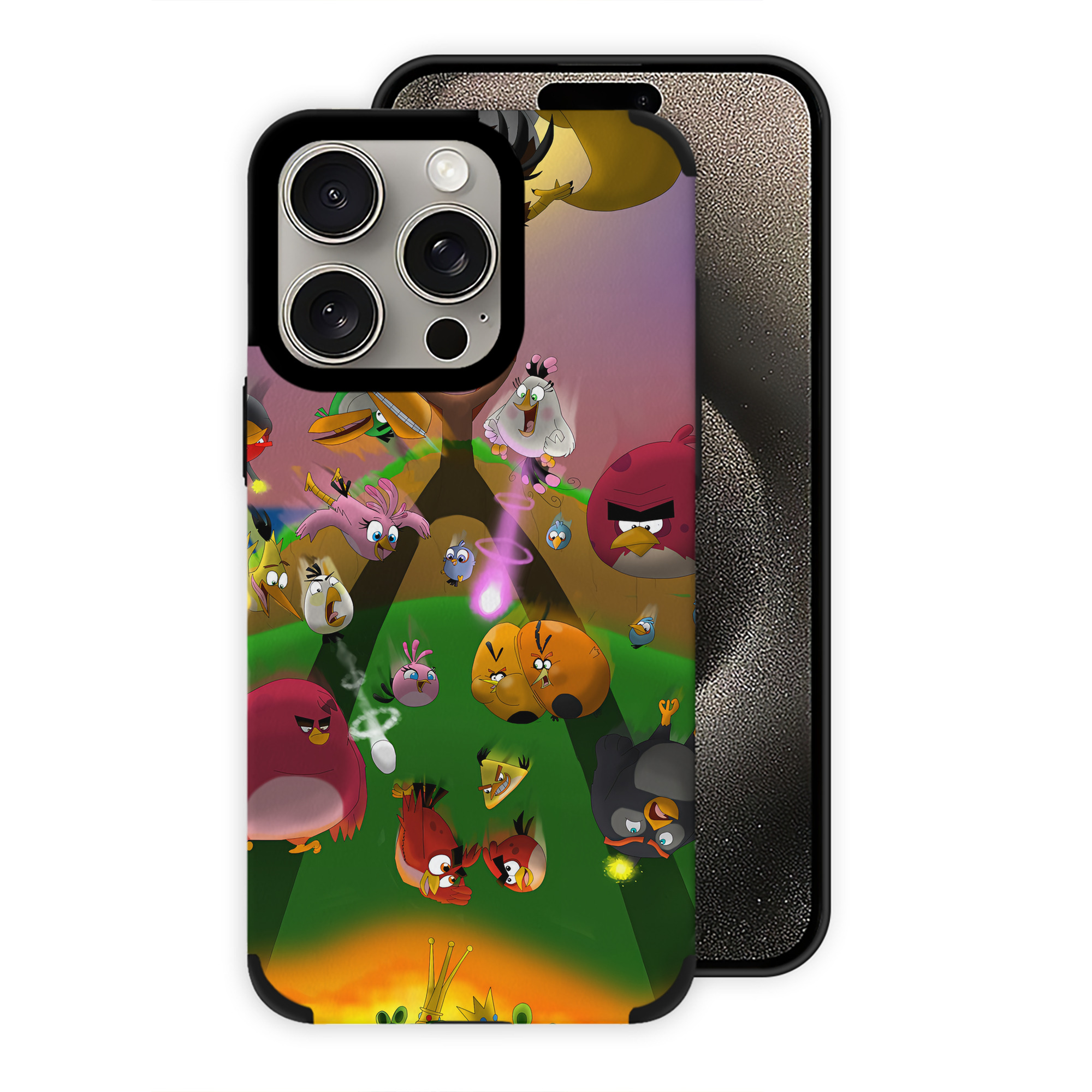 （画像用） Angry Birds アングリーバード 【iPhone15ProMax対応】 PUレザー スマホケース 耐衝撃＆黄変防止