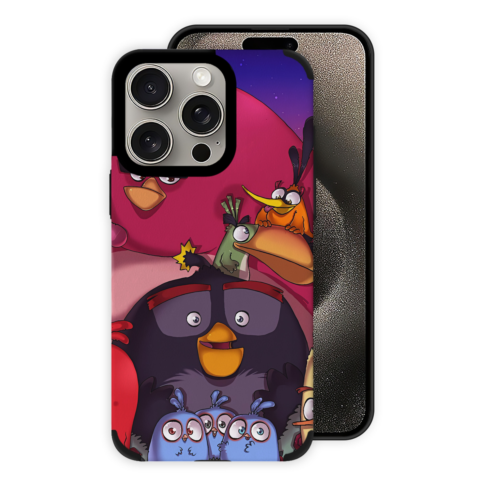 （画像用） Angry Birds アングリーバード 【iPhone15ProMax対応】 PUレザー スマホケース 耐衝撃＆黄変防止