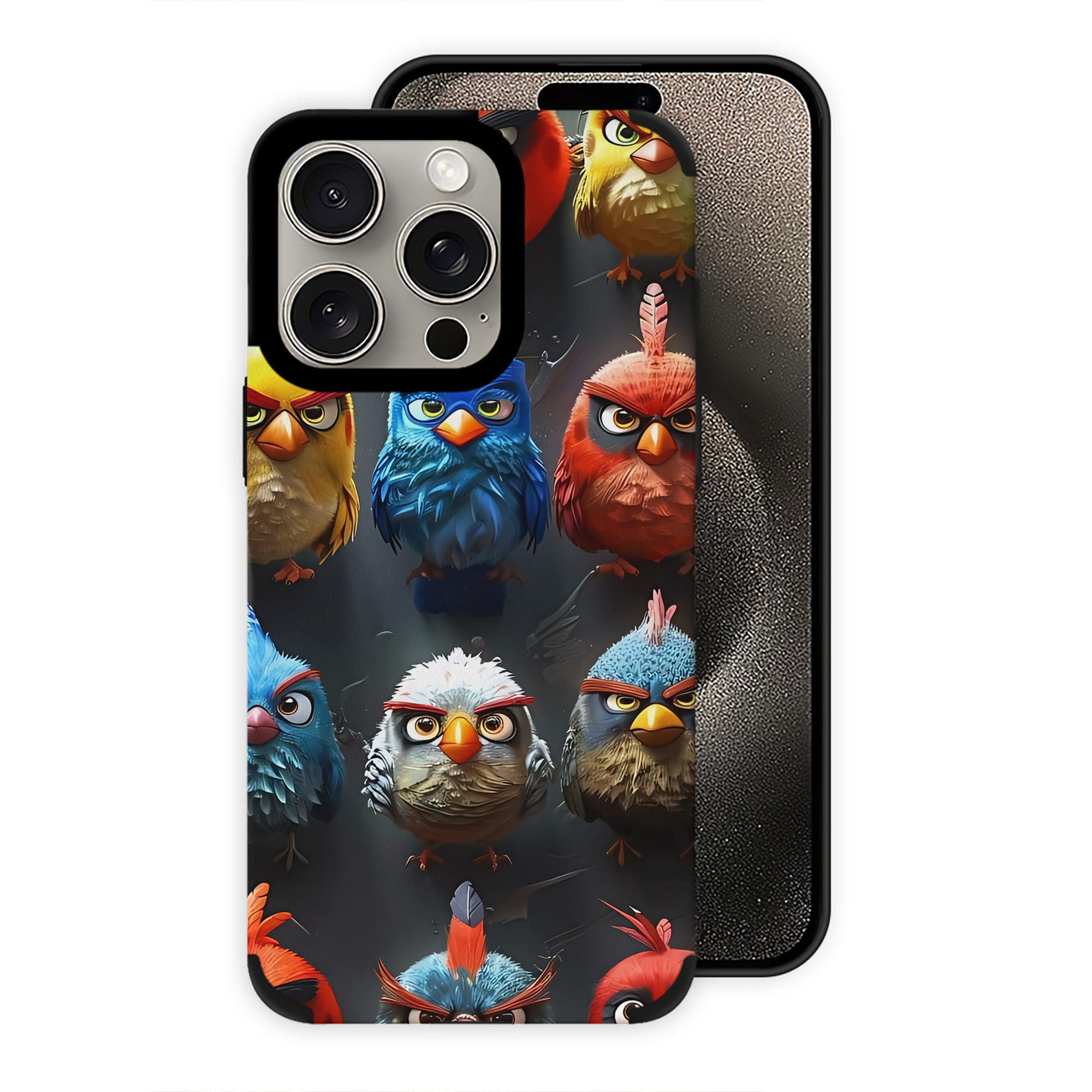 （画像用） Angry Birds アングリーバード 【iPhone15ProMax対応】 PUレザー スマホケース 耐衝撃＆黄変防止
