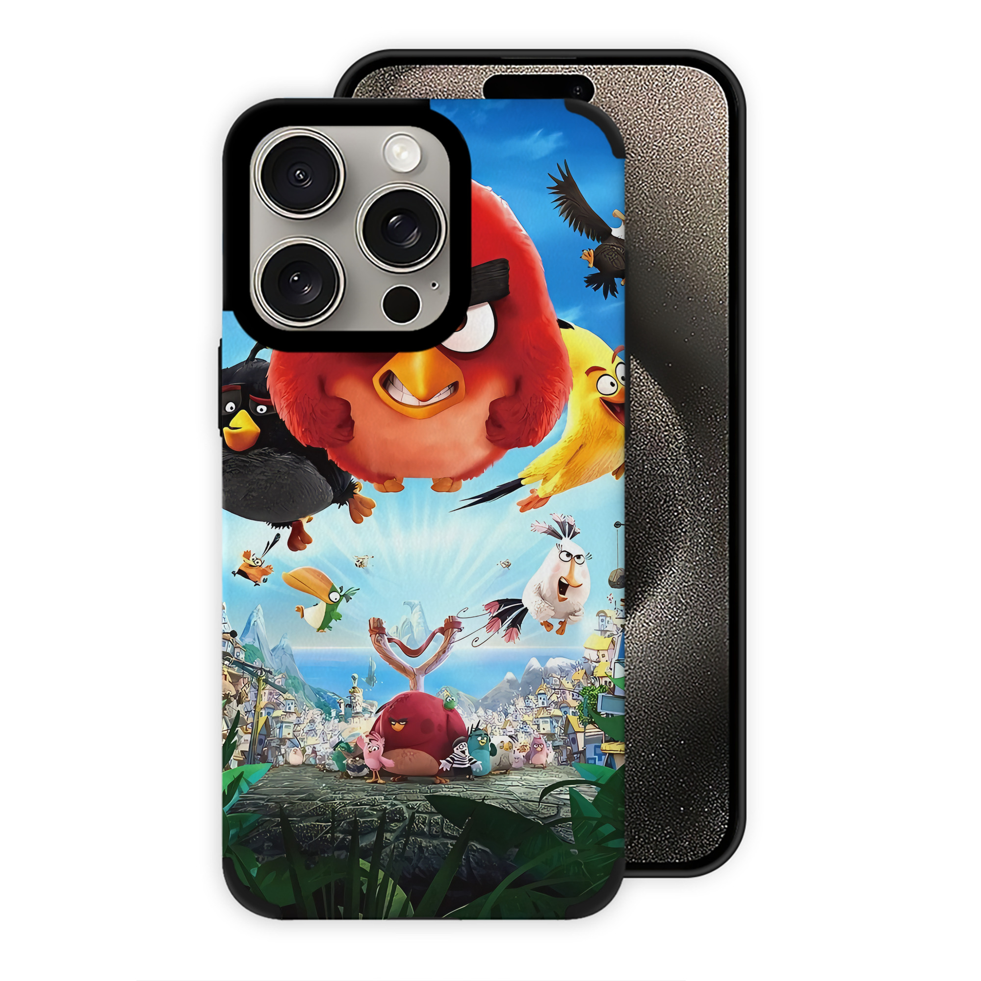 （画像用） Angry Birds アングリーバード 【iPhone15ProMax対応】 PUレザー スマホケース 耐衝撃＆黄変防止