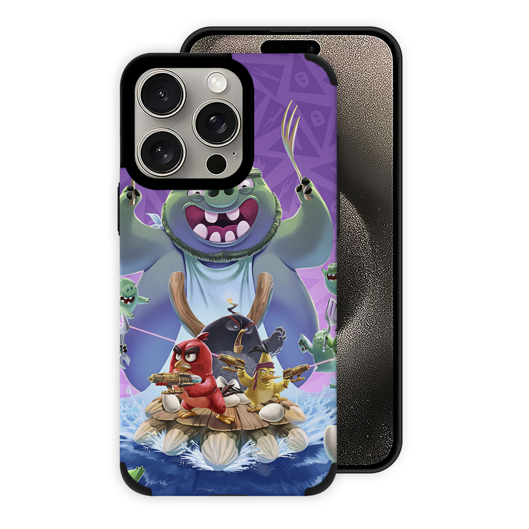 （画像用） Angry Birds アングリーバード 【iPhone15ProMax対応】 PUレザー スマホケース 耐衝撃＆黄変防止