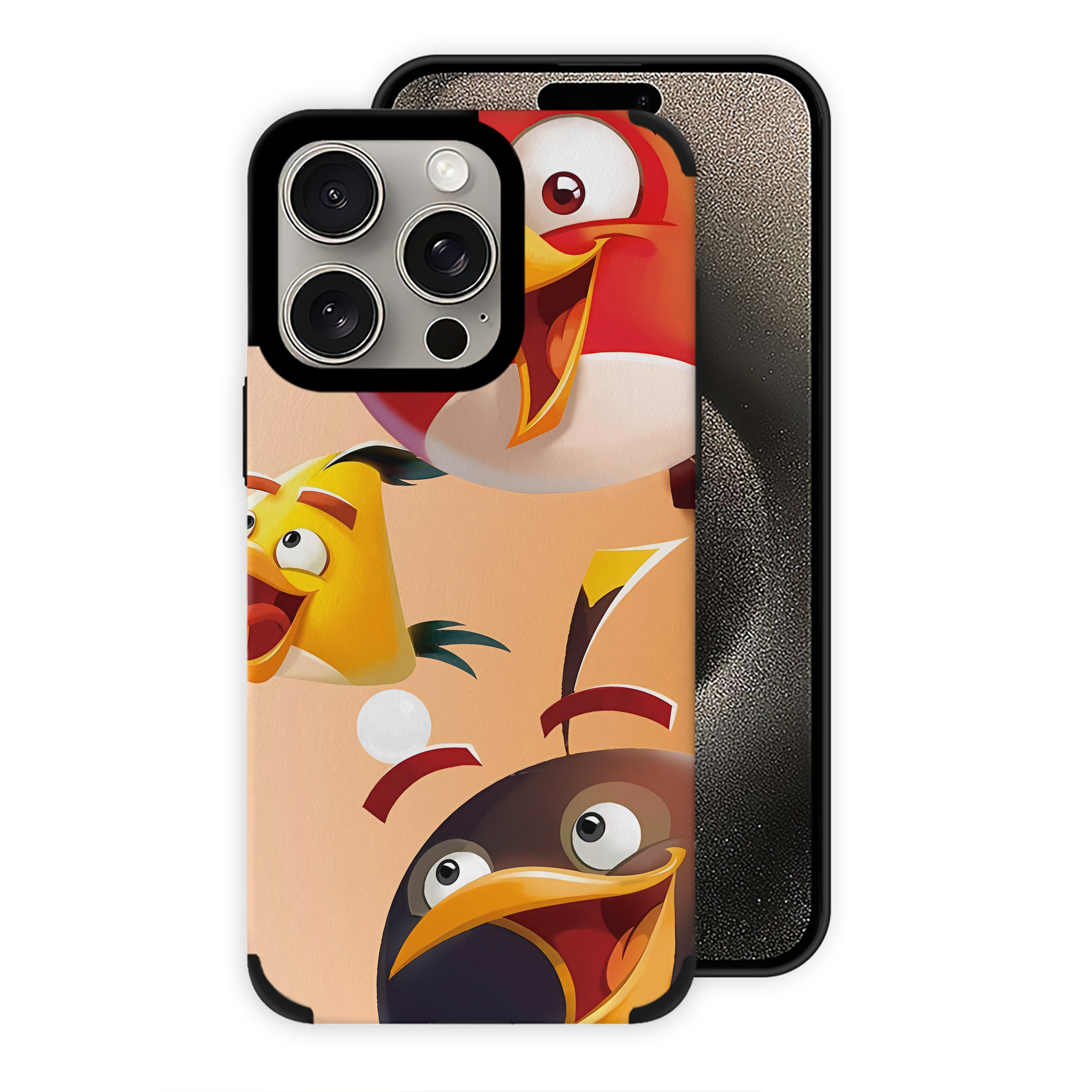 （画像用） Angry Birds アングリーバード 【iPhone15ProMax対応】 PUレザー スマホケース 耐衝撃＆黄変防止
