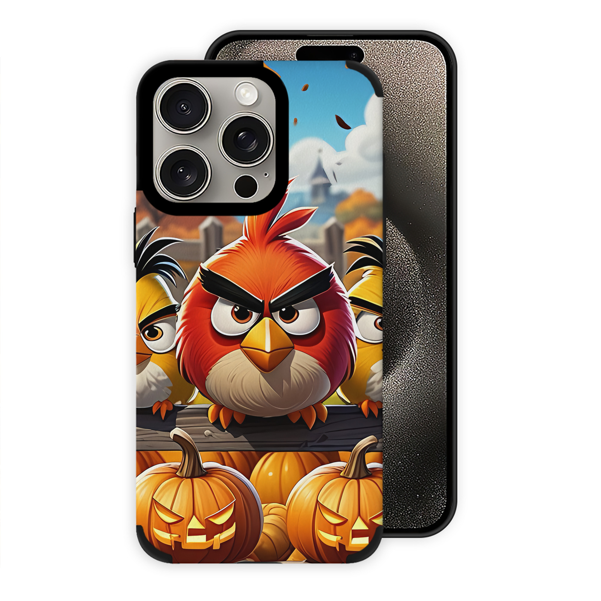 （画像用） Angry Birds アングリーバード 【iPhone15ProMax対応】 PUレザー スマホケース 耐衝撃＆黄変防止