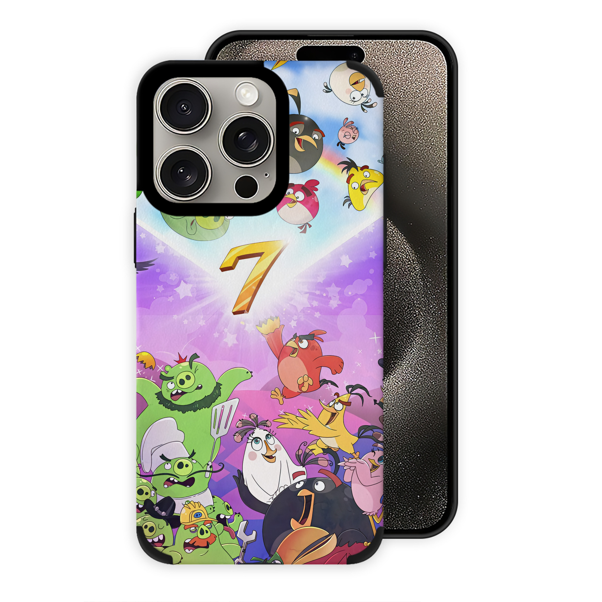 （画像用） Angry Birds アングリーバード 【iPhone15ProMax対応】 PUレザー スマホケース 耐衝撃＆黄変防止
