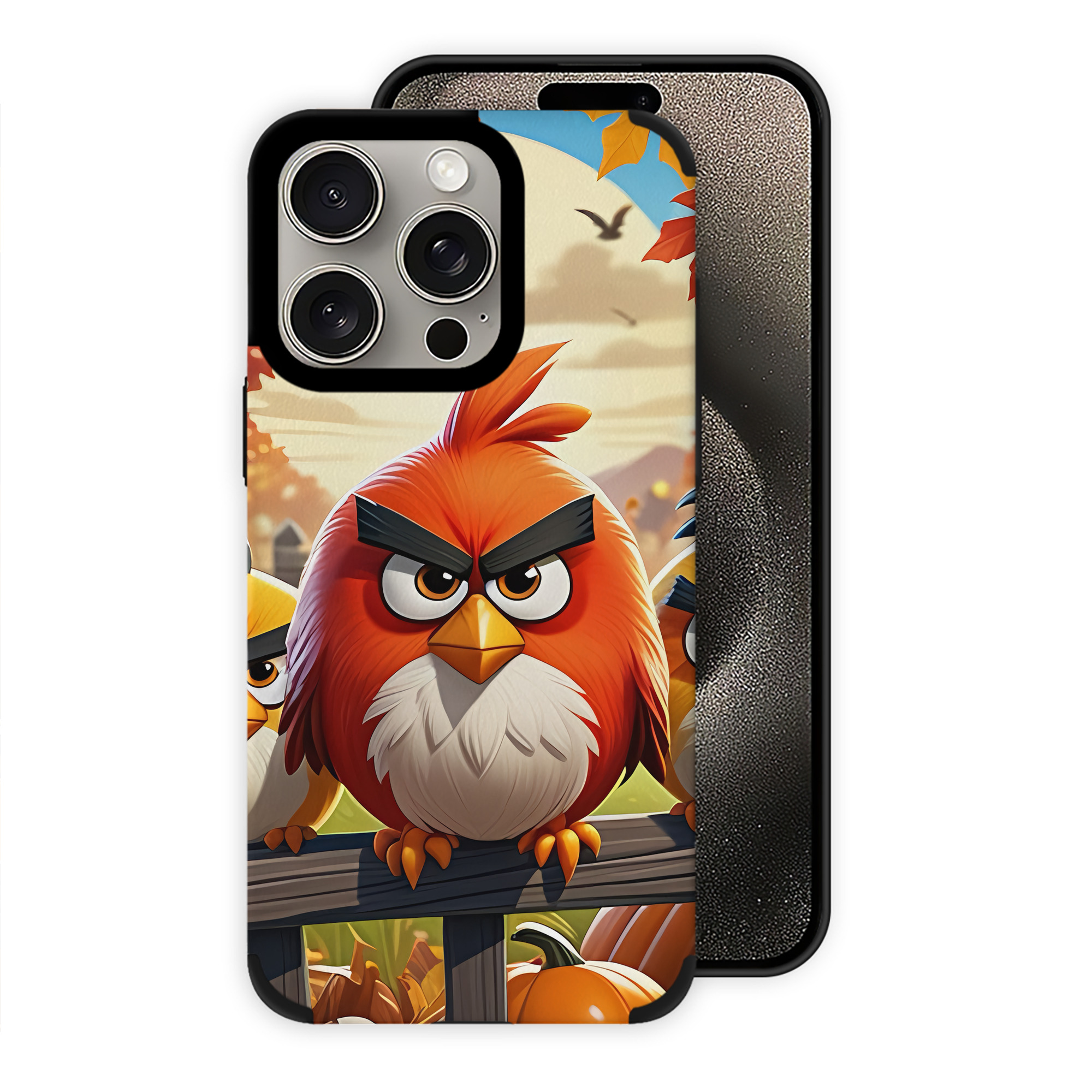 （画像用） Angry Birds アングリーバード 【iPhone15ProMax対応】 PUレザー スマホケース 耐衝撃＆黄変防止