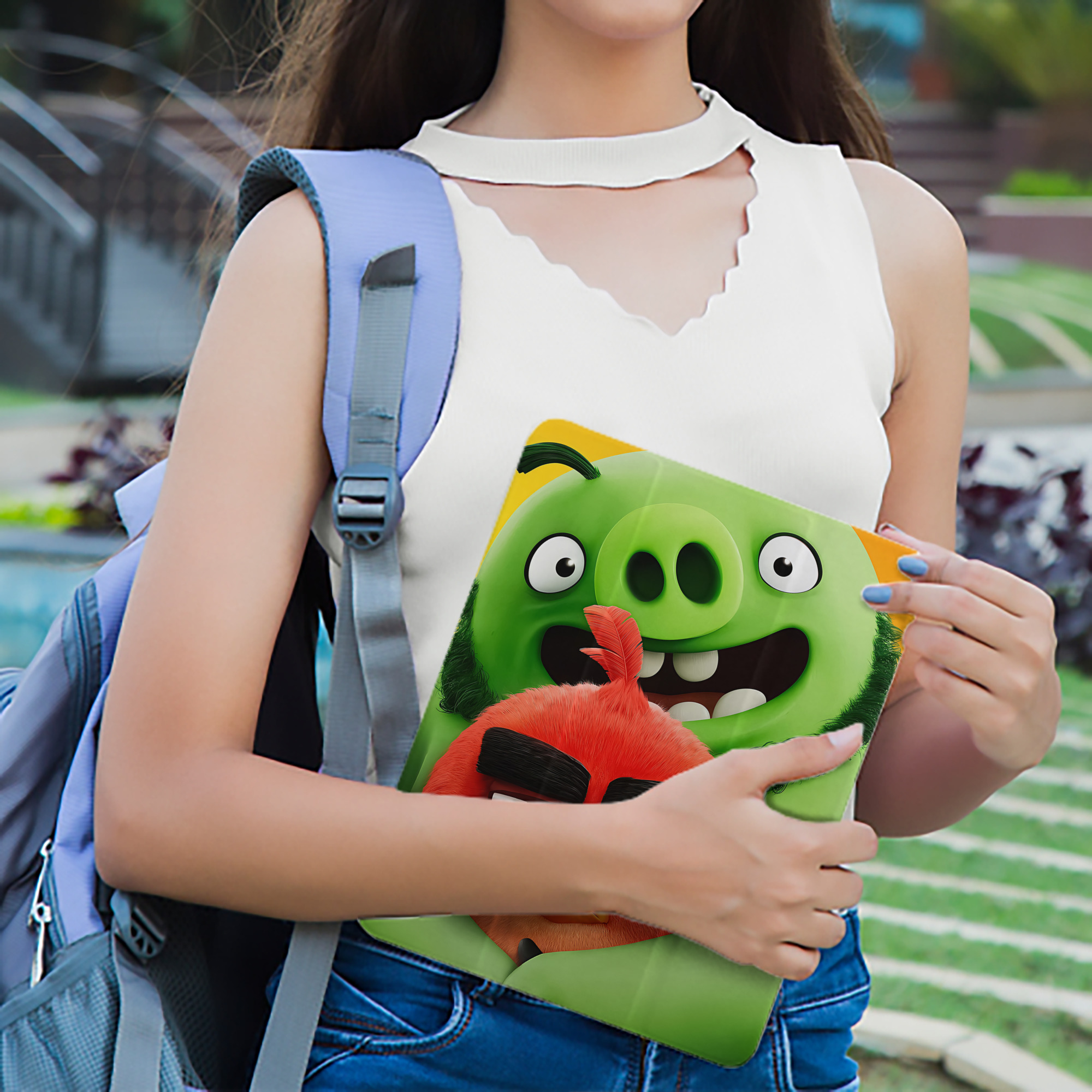 Angry Birds アングリーバード IPad ケース ペン収納付き 三つ折りスタンド PUレザー×シリコン 対応機種9.5/10.5/10.9インチ
