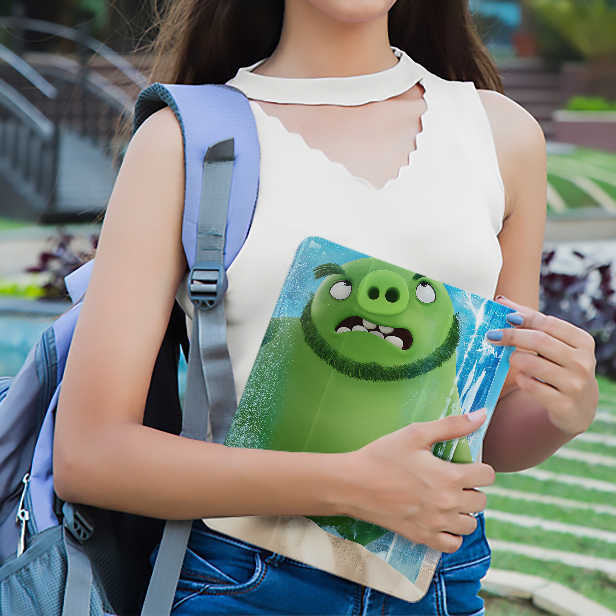 Angry Birds アングリーバード IPad ケース ペン収納付き 三つ折りスタンド PUレザー×シリコン 対応機種9.5/10.5/10.9インチ