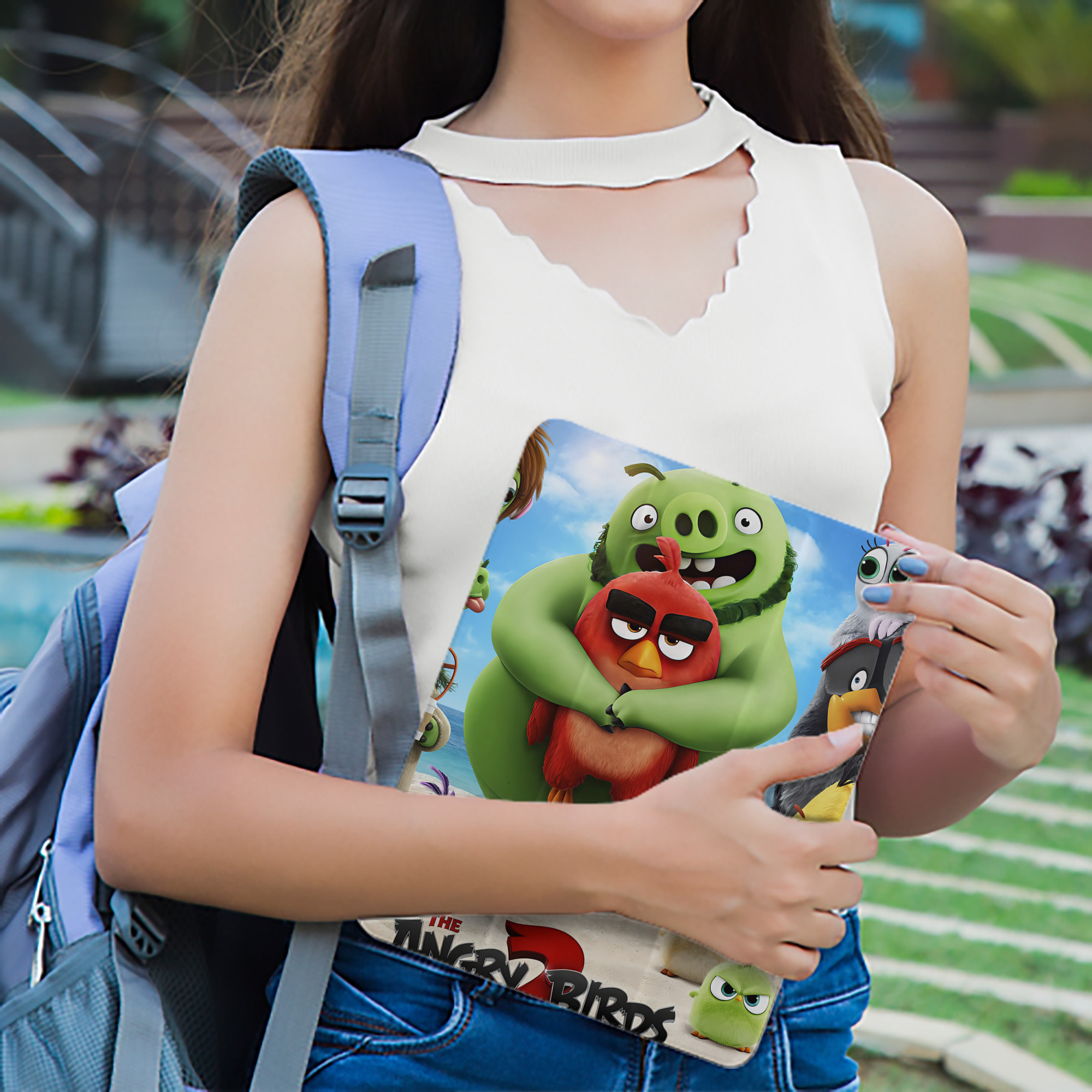 Angry Birds アングリーバード IPad ケース ペン収納付き 三つ折りスタンド PUレザー×シリコン 対応機種9.5/10.5/10.9インチ