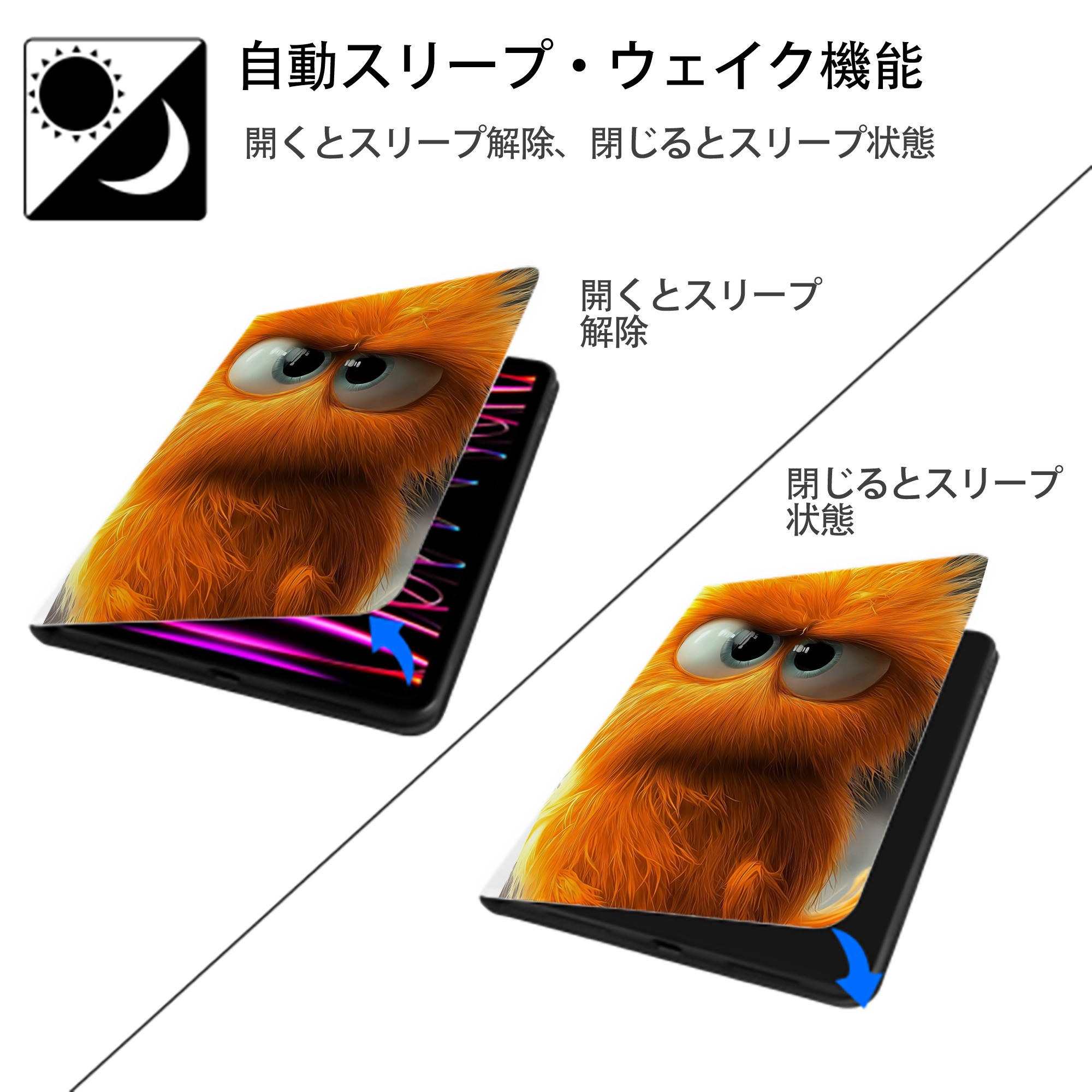 Angry Birds アングリーバード IPad ケース ペン収納付き 三つ折りスタンド PUレザー×シリコン 対応機種9.5/10.5/10.9インチ