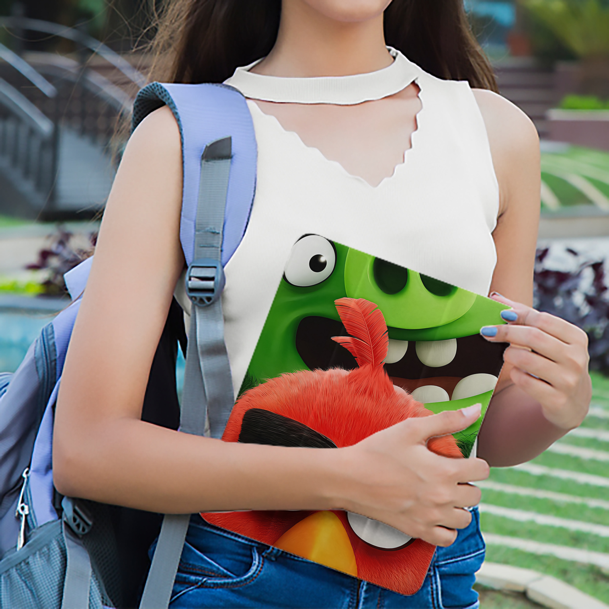 Angry Birds アングリーバード IPad ケース ペン収納付き 三つ折りスタンド PUレザー×シリコン 対応機種9.5/10.5/10.9インチ