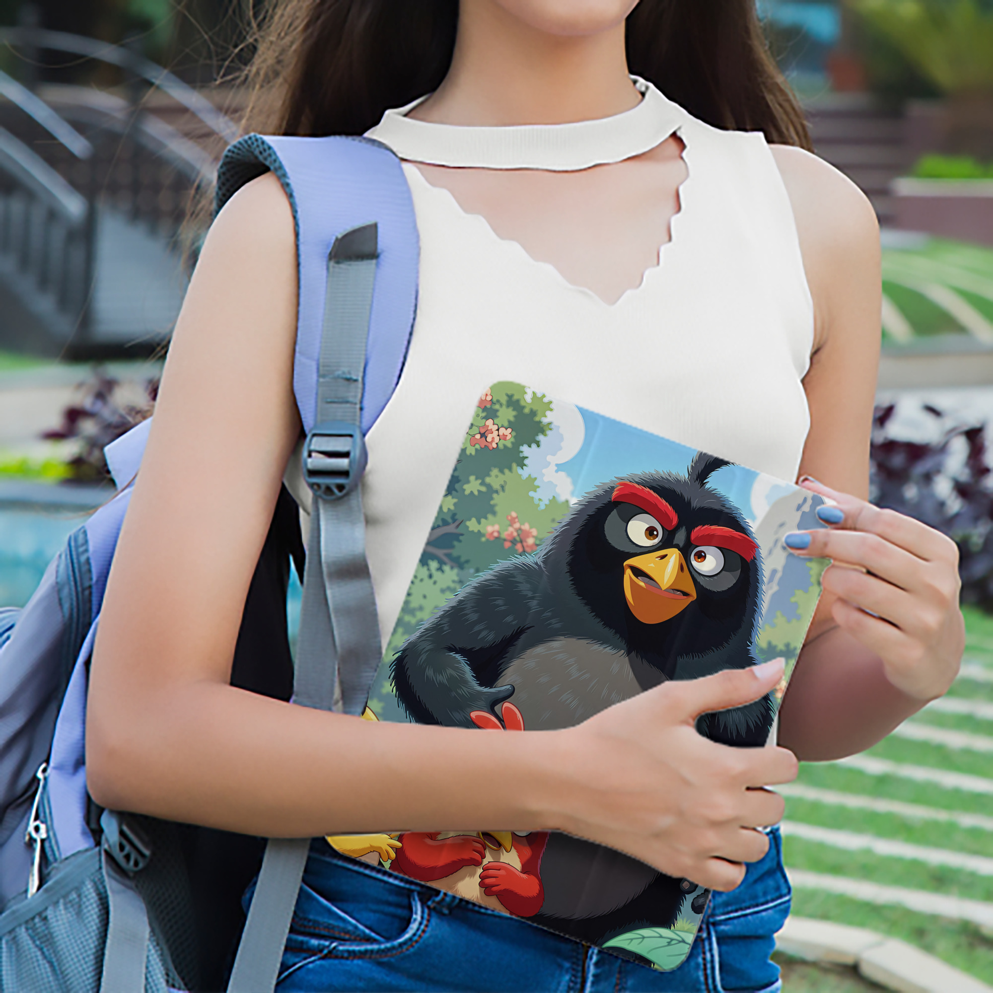 Angry Birds アングリーバード IPad ケース ペン収納付き 三つ折りスタンド PUレザー×シリコン 対応機種9.5/10.5/10.9インチ