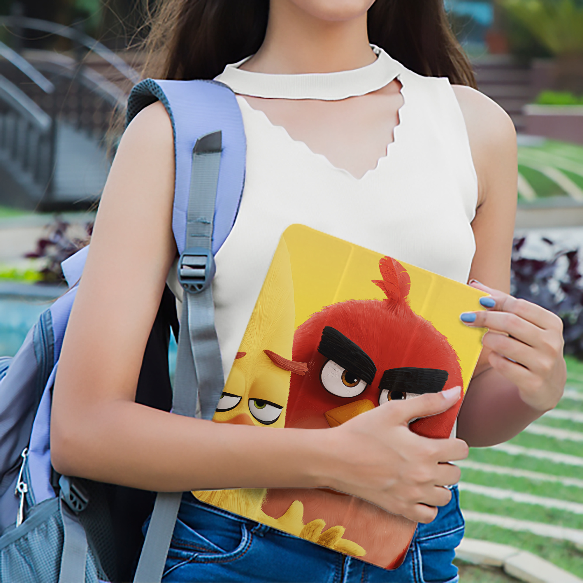 Angry Birds アングリーバード IPad ケース ペン収納付き 三つ折りスタンド PUレザー×シリコン 対応機種9.5/10.5/10.9インチ