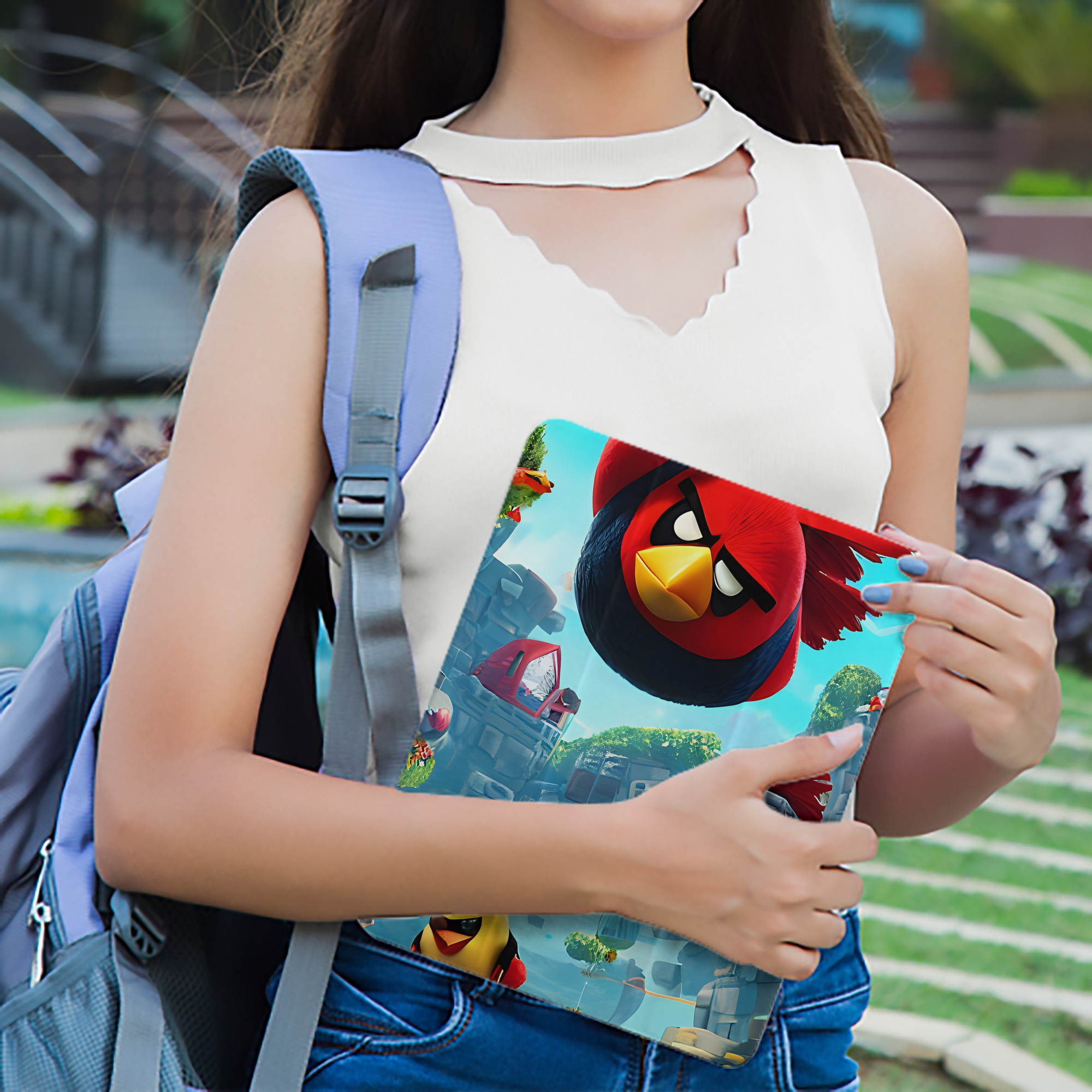 Angry Birds アングリーバード IPad ケース ペン収納付き 三つ折りスタンド PUレザー×シリコン 対応機種9.5/10.5/10.9インチ