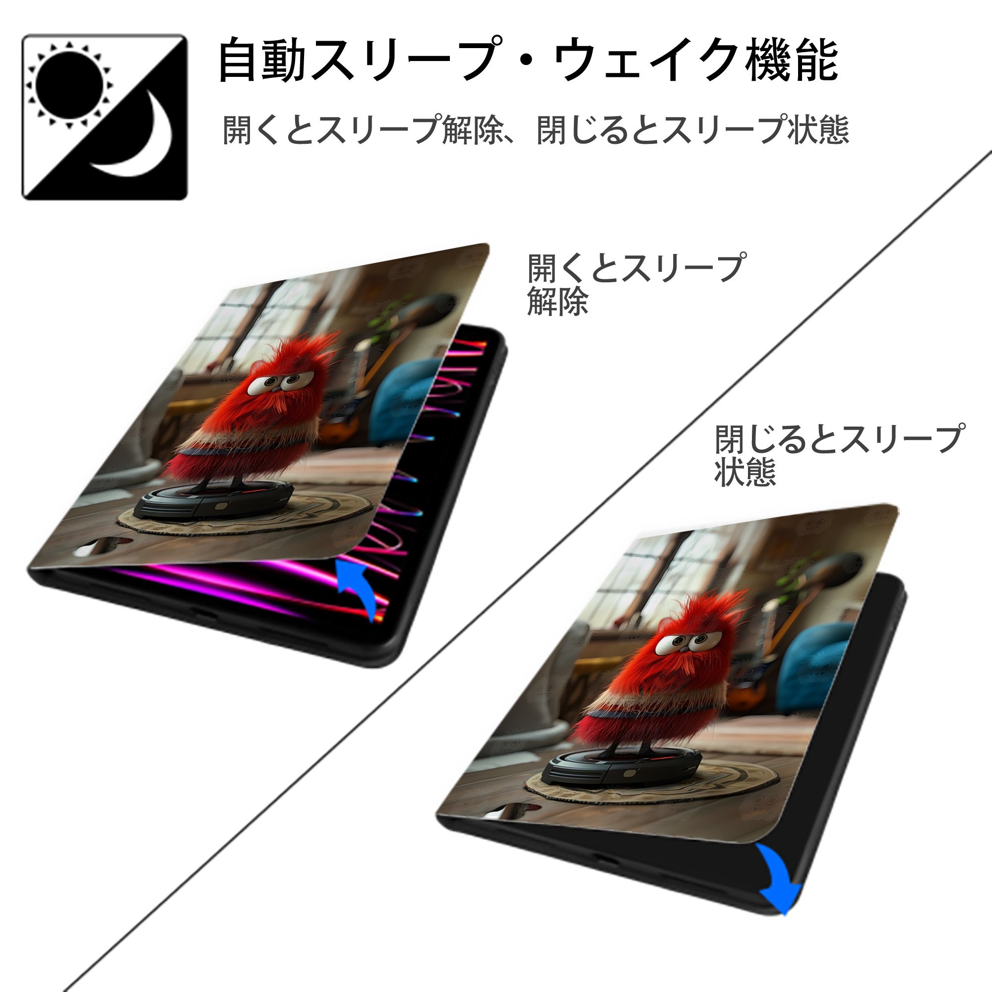 Angry Birds アングリーバード IPad ケース ペン収納付き 三つ折りスタンド PUレザー×シリコン 対応機種9.5/10.5/10.9インチ
