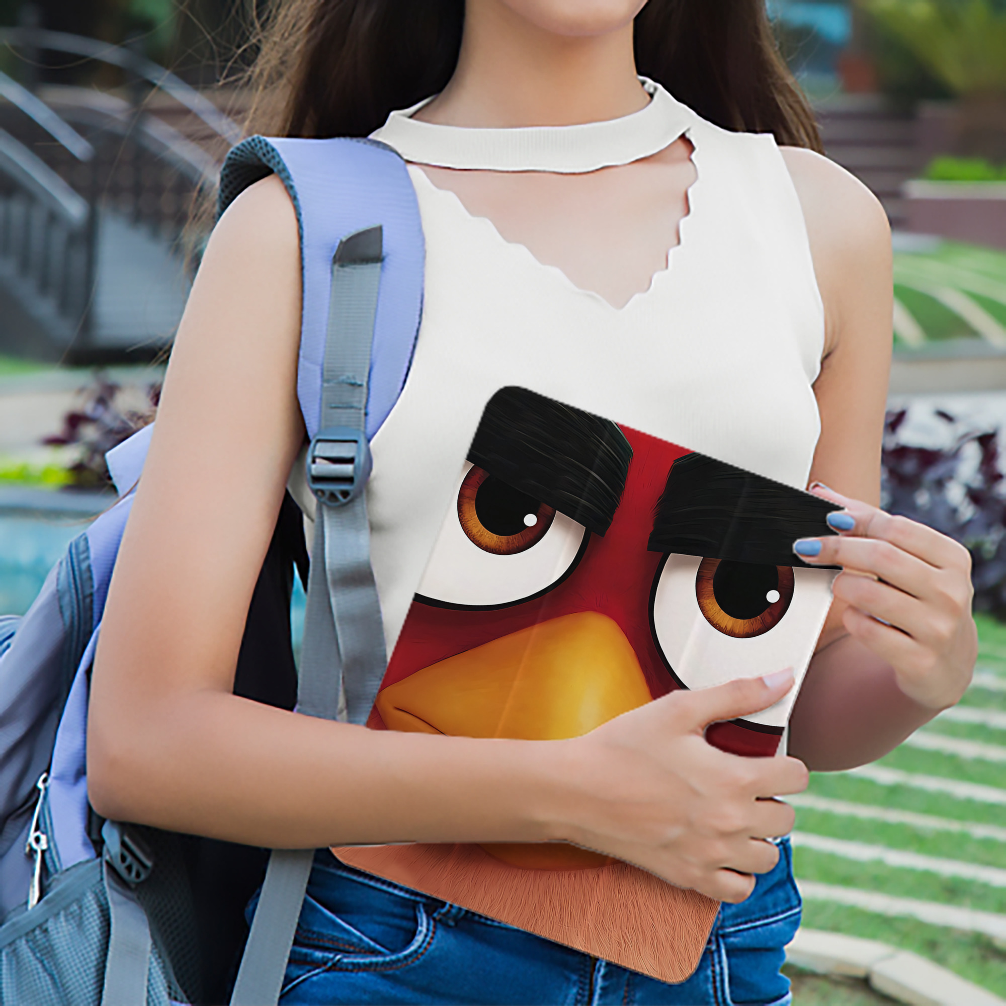 Angry Birds アングリーバード IPad ケース ペン収納付き 三つ折りスタンド PUレザー×シリコン 対応機種9.5/10.5/10.9インチ