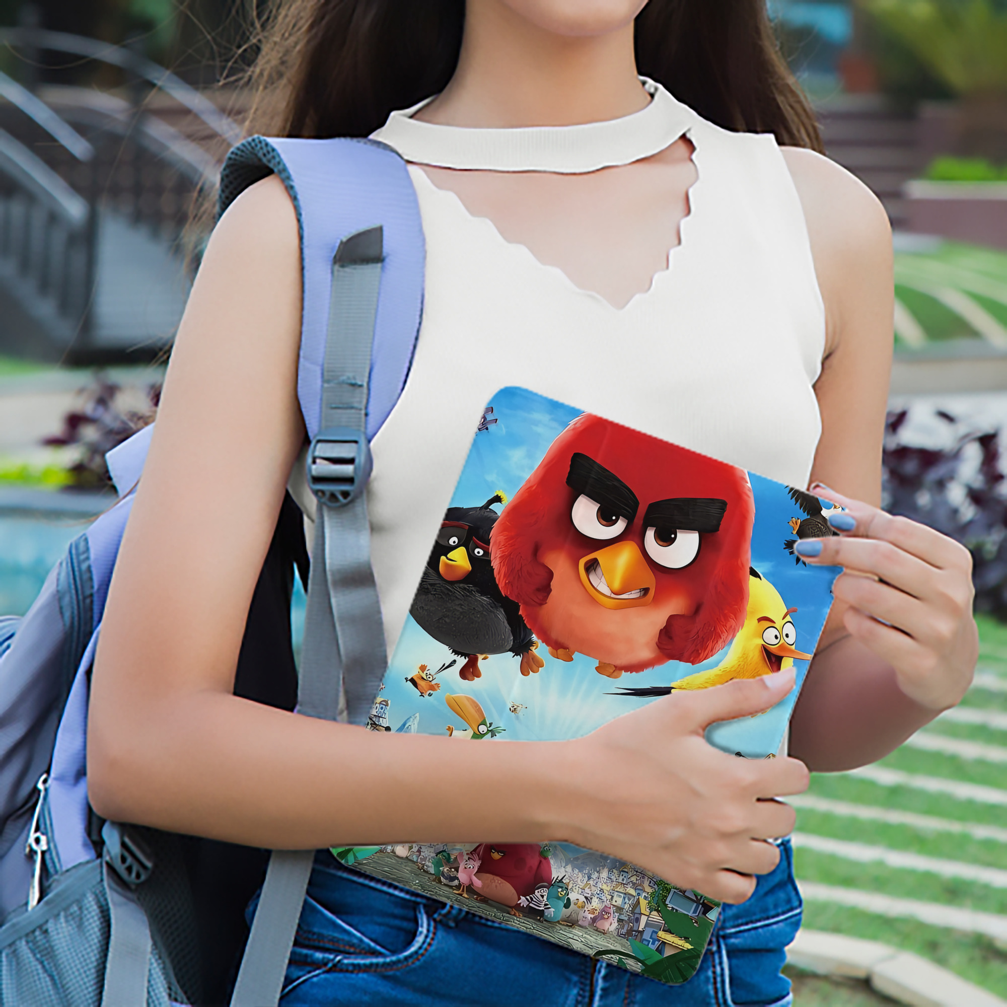 Angry Birds アングリーバード IPad ケース ペン収納付き 三つ折りスタンド PUレザー×シリコン 対応機種9.5/10.5/10.9インチ