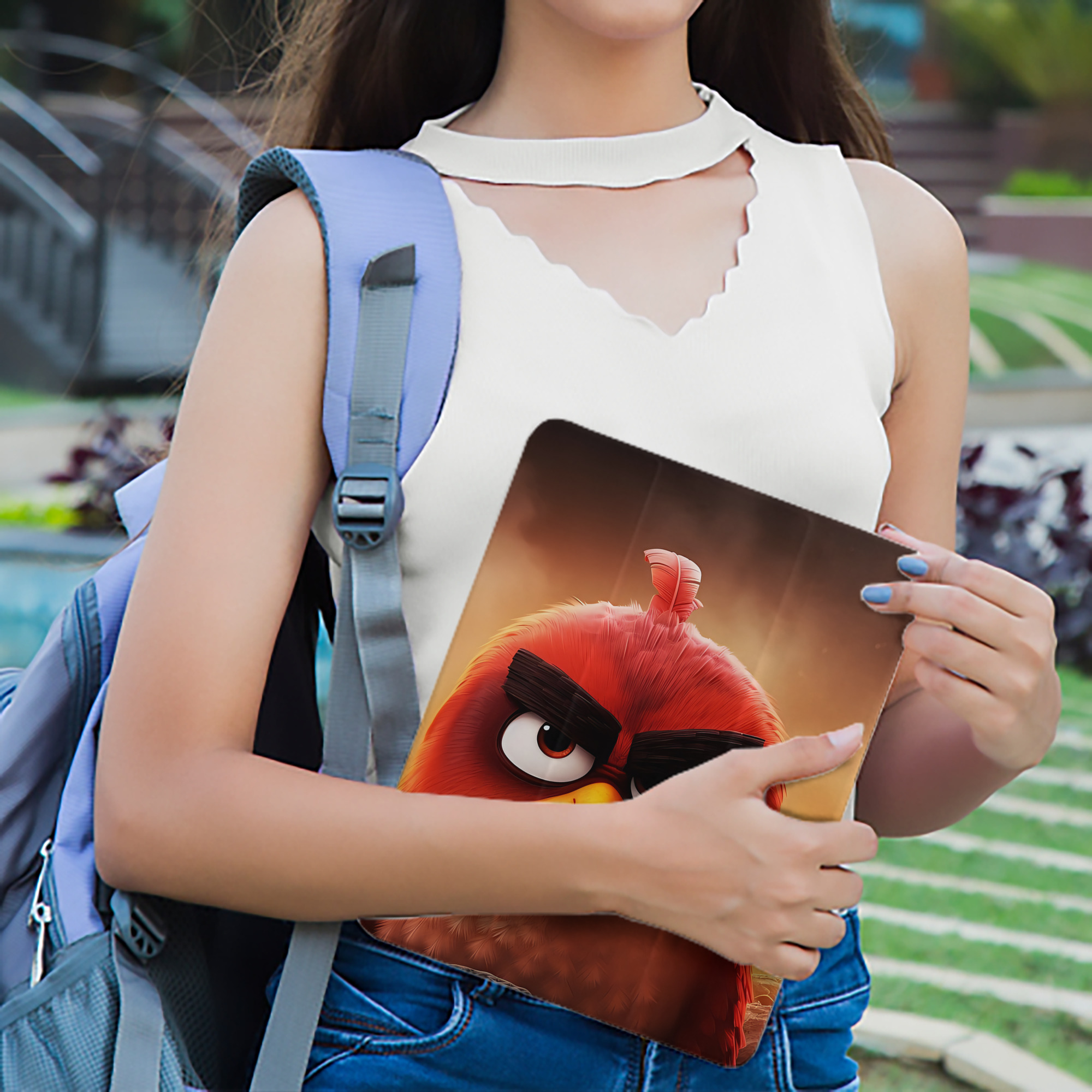 Angry Birds アングリーバード IPad ケース ペン収納付き 三つ折りスタンド PUレザー×シリコン 対応機種9.5/10.5/10.9インチ