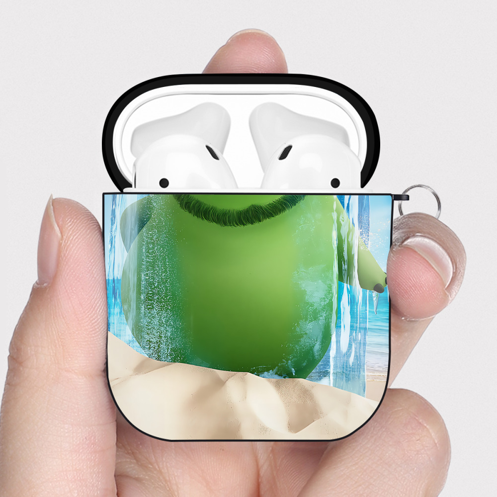 （画像用） Angry Birds アングリーバード AirPods 第2世代保護ケース ハードシェル ブラック 耐衝撃・防指紋・カラビナ付き