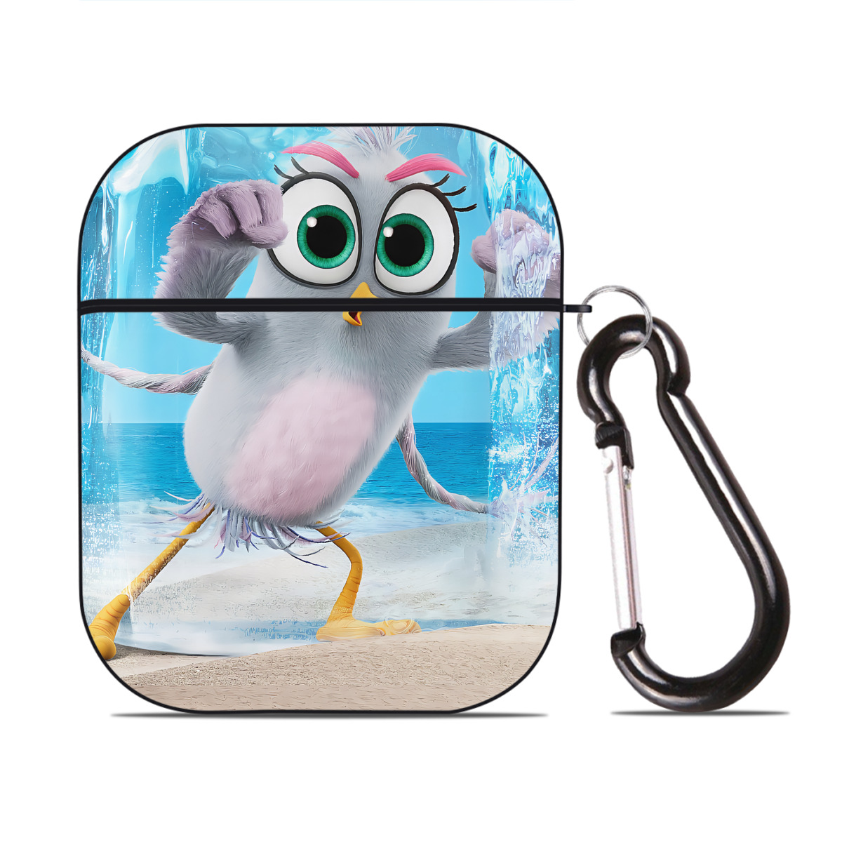 （画像用） Angry Birds アングリーバード AirPods 第2世代保護ケース ハードシェル ブラック 耐衝撃・防指紋・カラビナ付き