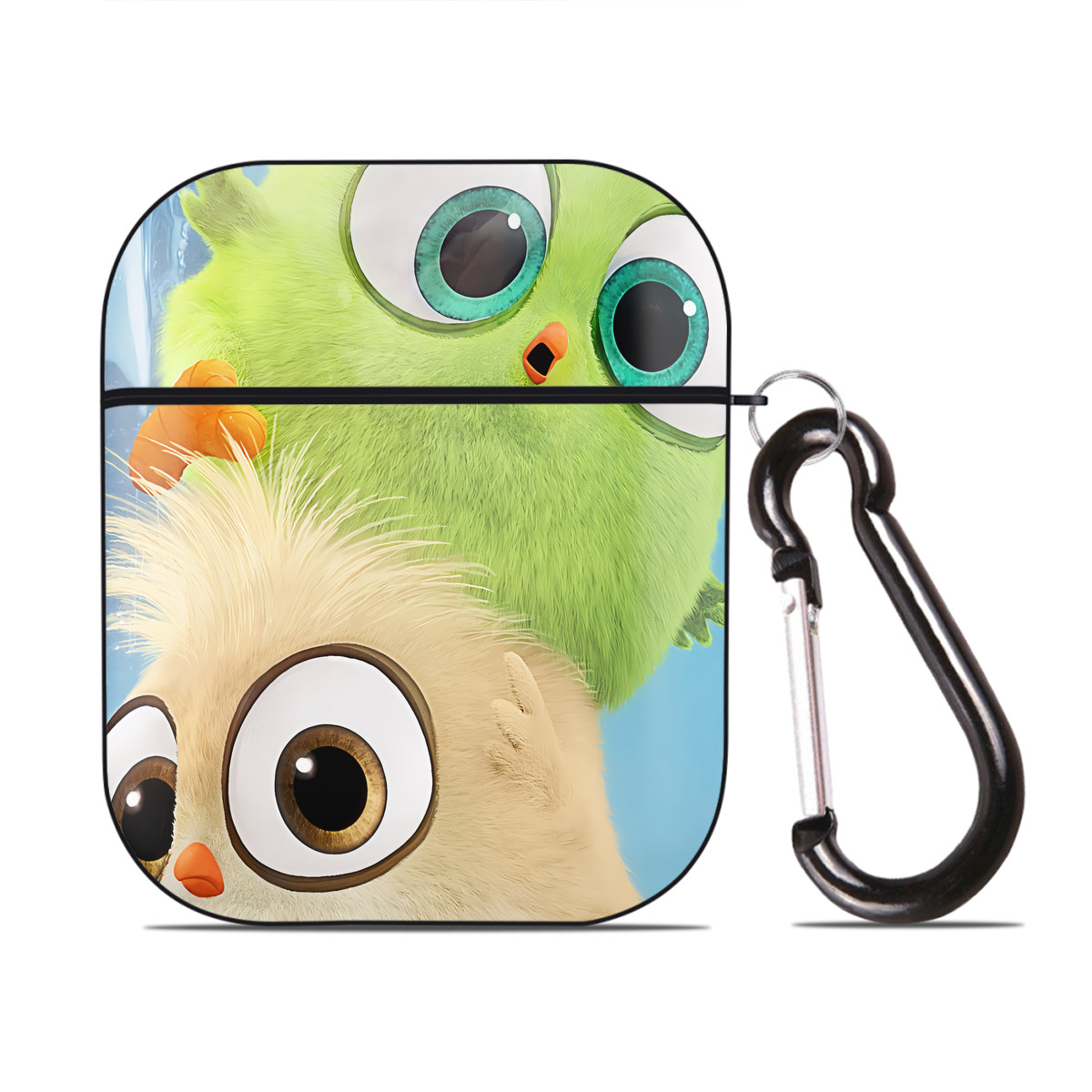 （画像用） Angry Birds アングリーバード AirPods 第2世代保護ケース ハードシェル ブラック 耐衝撃・防指紋・カラビナ付き