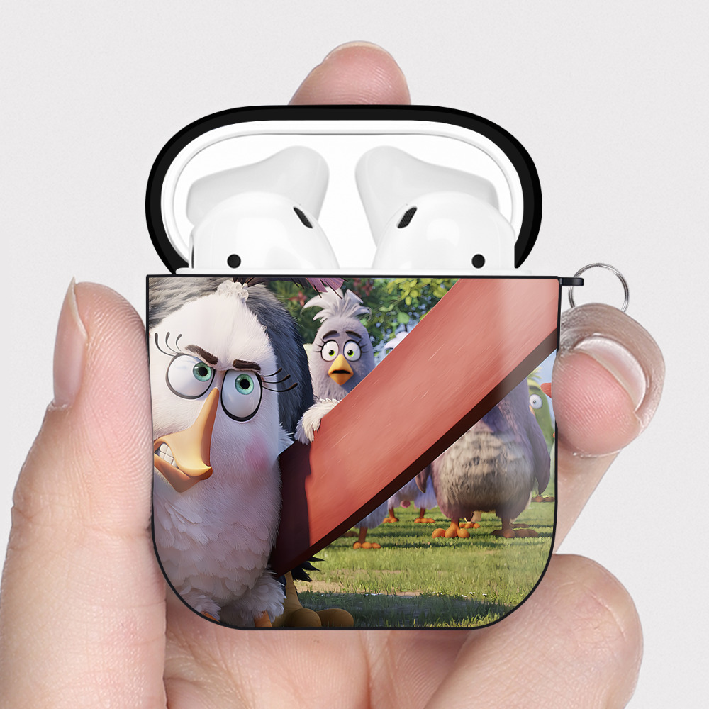 （画像用） Angry Birds アングリーバード AirPods 第2世代保護ケース ハードシェル ブラック 耐衝撃・防指紋・カラビナ付き