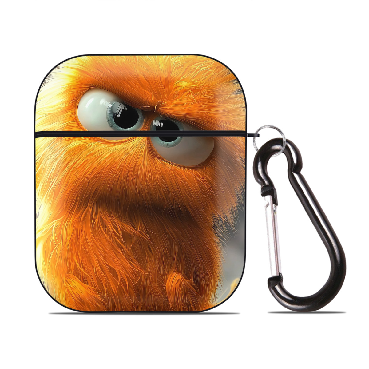 （画像用） Angry Birds アングリーバード AirPods 第2世代保護ケース ハードシェル ブラック 耐衝撃・防指紋・カラビナ付き