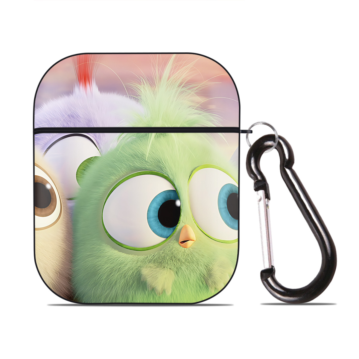 （画像用） Angry Birds アングリーバード AirPods 第2世代保護ケース ハードシェル ブラック 耐衝撃・防指紋・カラビナ付き