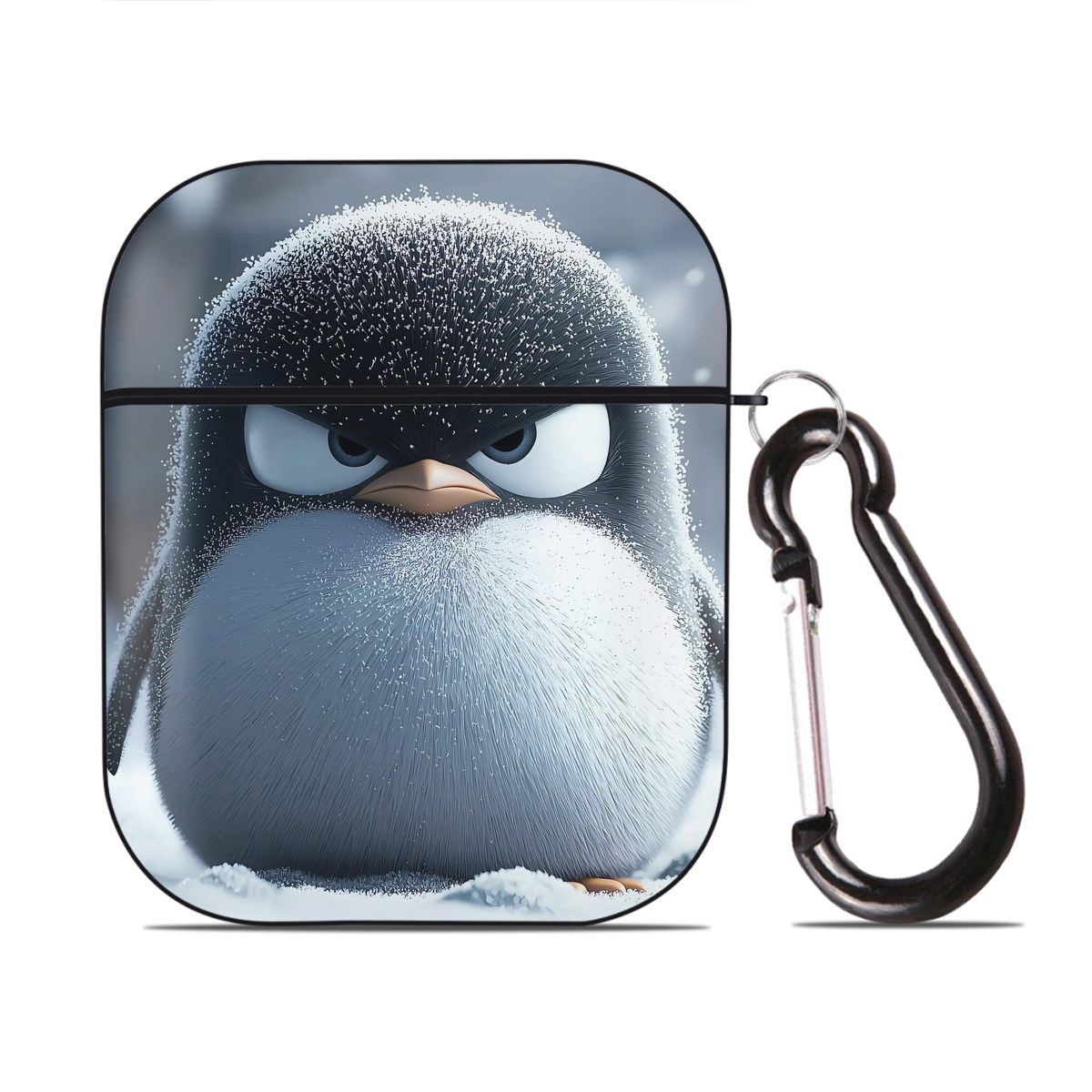 （画像用） Angry Birds アングリーバード AirPods 第2世代保護ケース ハードシェル ブラック 耐衝撃・防指紋・カラビナ付き