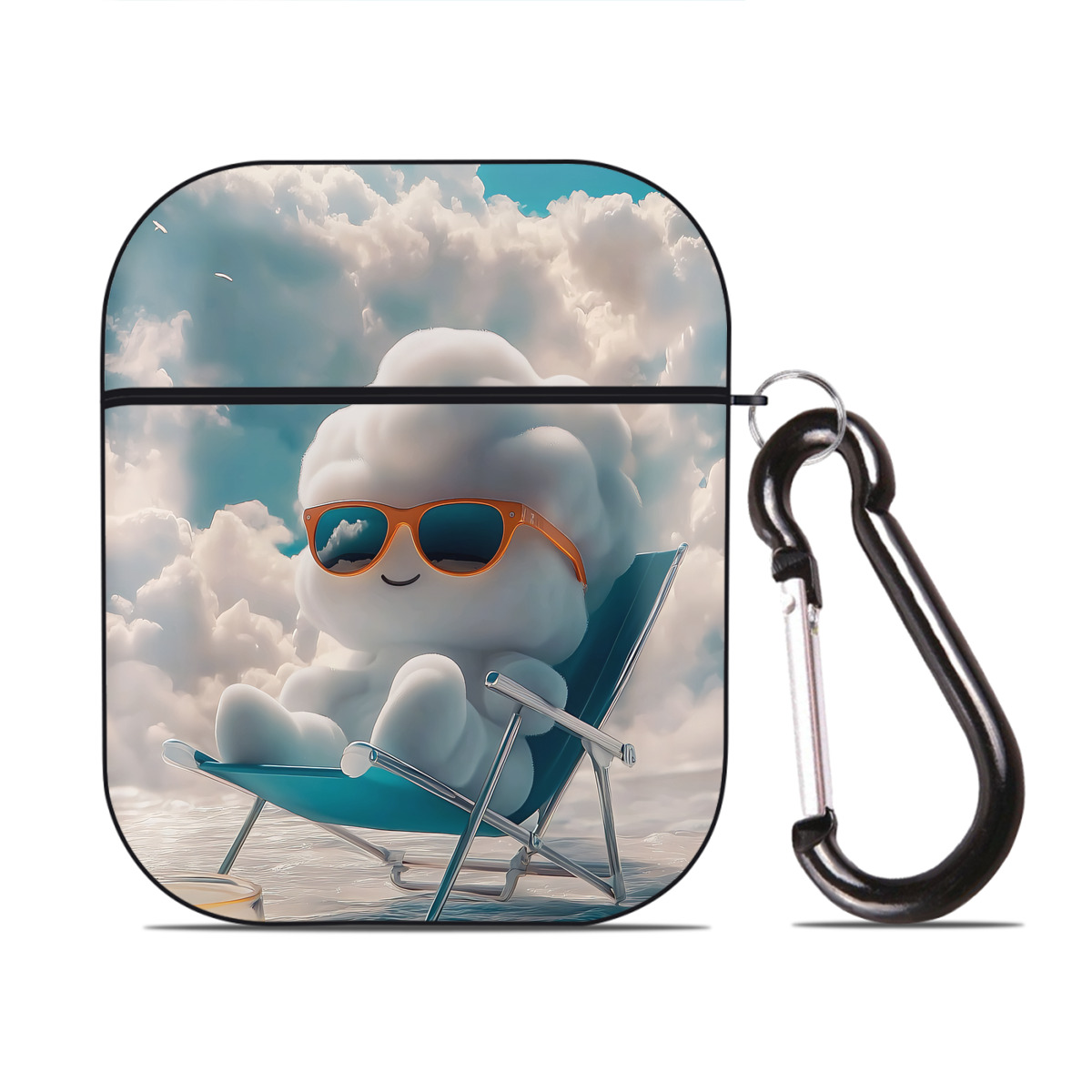 （画像用） Angry Birds アングリーバード AirPods 第2世代保護ケース ハードシェル ブラック 耐衝撃・防指紋・カラビナ付き