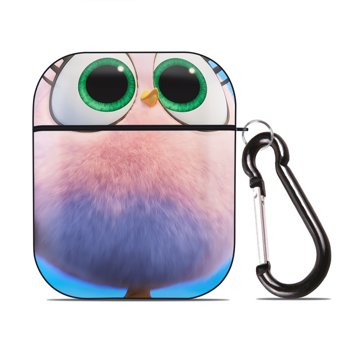 （画像用） Angry Birds アングリーバード AirPods 第2世代保護ケース ハードシェル ブラック 耐衝撃・防指紋・カラビナ付き