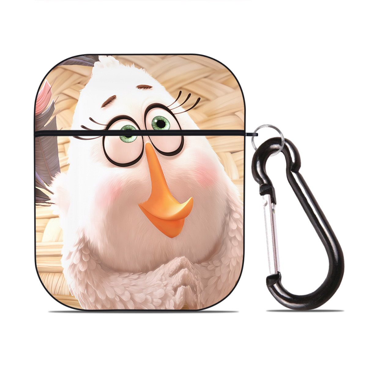 （画像用） Angry Birds アングリーバード AirPods 第2世代保護ケース ハードシェル ブラック 耐衝撃・防指紋・カラビナ付き
