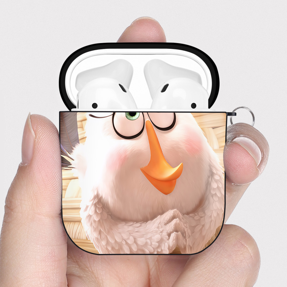 （画像用） Angry Birds アングリーバード AirPods 第2世代保護ケース ハードシェル ブラック 耐衝撃・防指紋・カラビナ付き