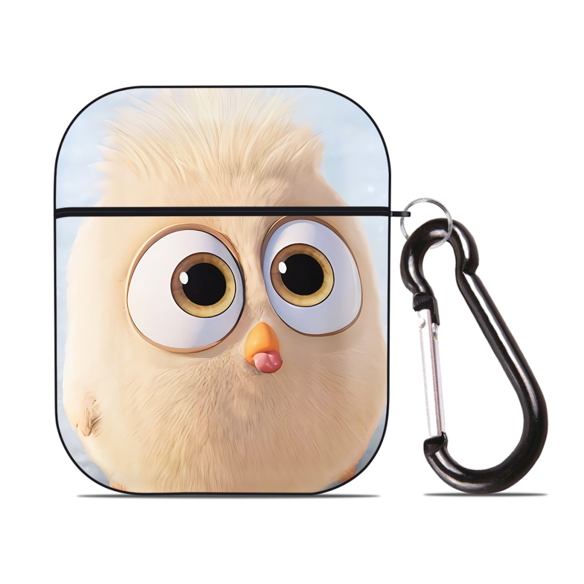 （画像用） Angry Birds アングリーバード AirPods 第2世代保護ケース ハードシェル ブラック 耐衝撃・防指紋・カラビナ付き