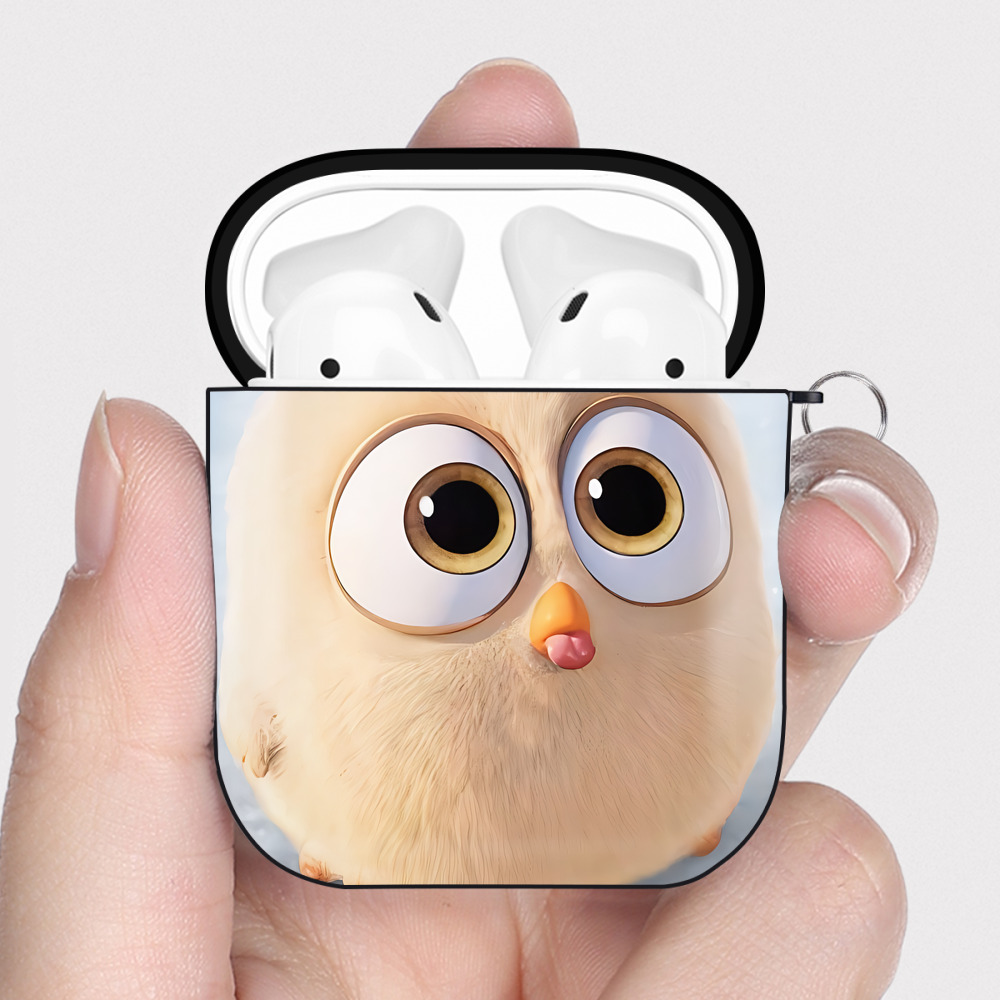 （画像用） Angry Birds アングリーバード AirPods 第2世代保護ケース ハードシェル ブラック 耐衝撃・防指紋・カラビナ付き