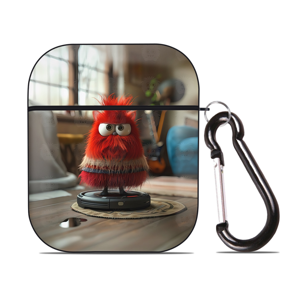 （画像用） Angry Birds アングリーバード AirPods 第2世代保護ケース ハードシェル ブラック 耐衝撃・防指紋・カラビナ付き