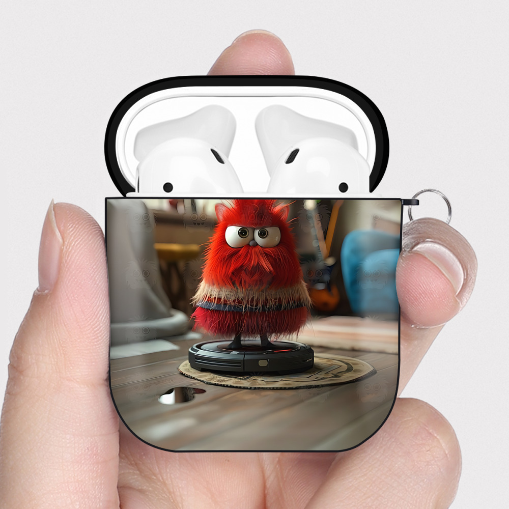 （画像用） Angry Birds アングリーバード AirPods 第2世代保護ケース ハードシェル ブラック 耐衝撃・防指紋・カラビナ付き