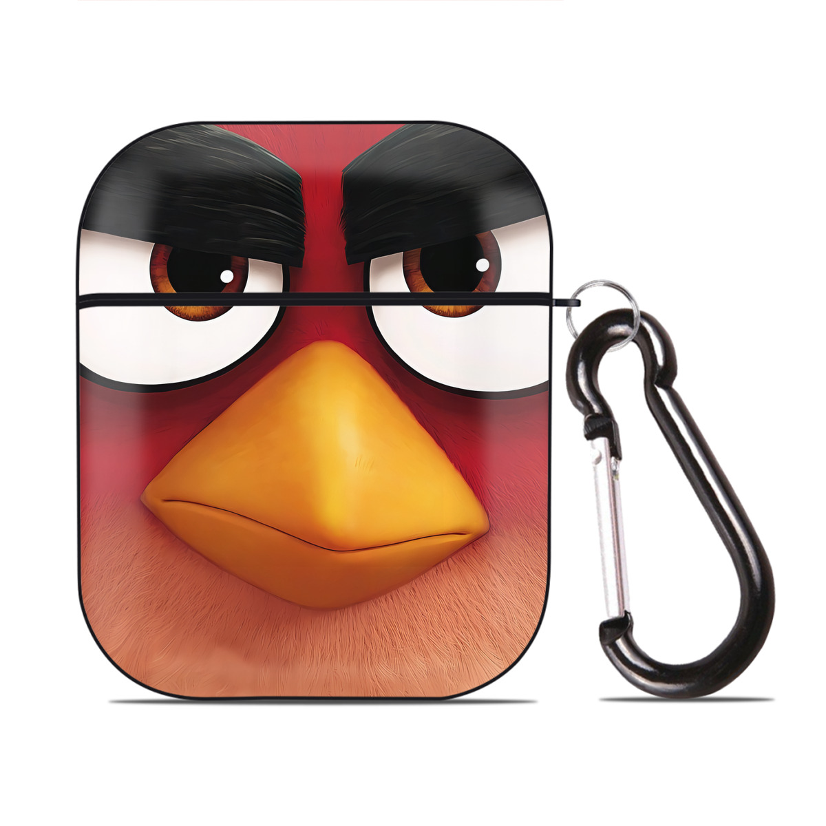 （画像用） Angry Birds アングリーバード AirPods 第2世代保護ケース ハードシェル ブラック 耐衝撃・防指紋・カラビナ付き