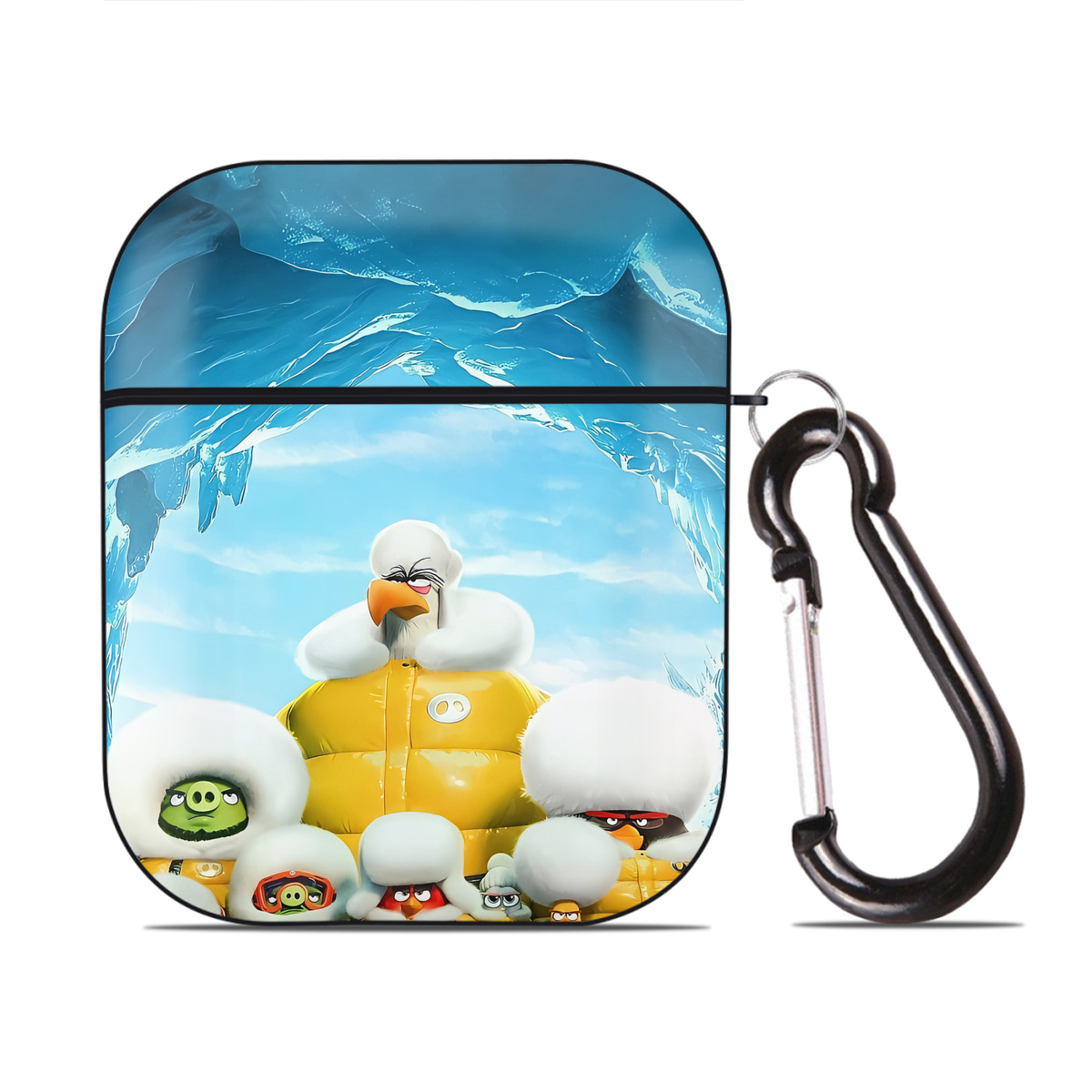 （画像用） Angry Birds アングリーバード AirPods 第2世代保護ケース ハードシェル ブラック 耐衝撃・防指紋・カラビナ付き