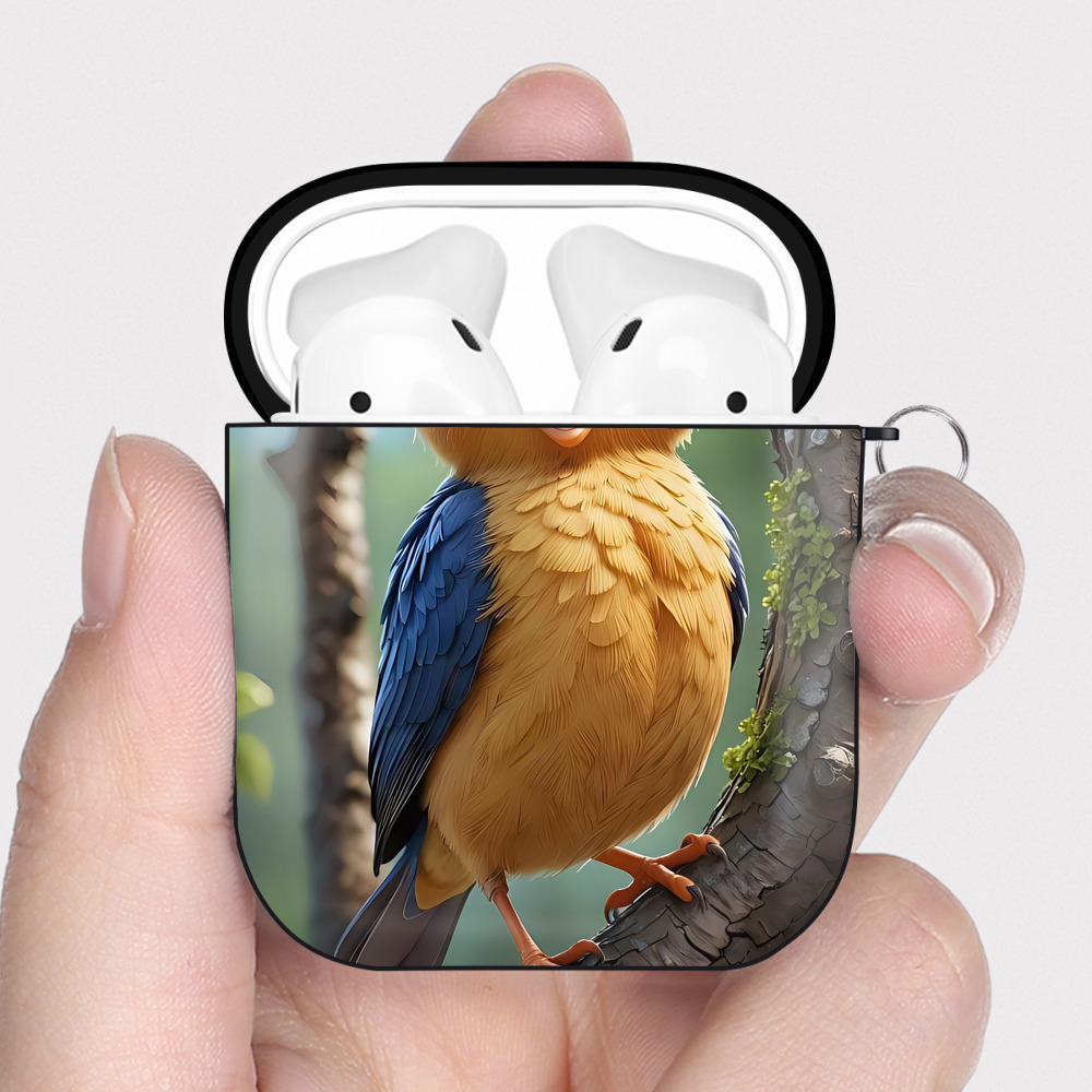 （画像用） Angry Birds アングリーバード AirPods 第2世代保護ケース ハードシェル ブラック 耐衝撃・防指紋・カラビナ付き