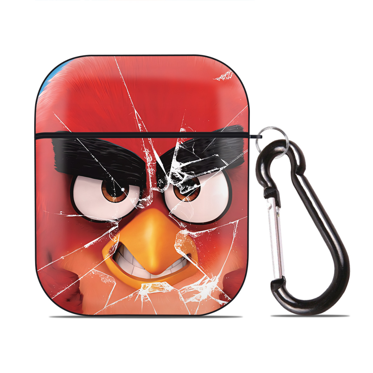 （画像用） Angry Birds アングリーバード AirPods 第2世代保護ケース ハードシェル ブラック 耐衝撃・防指紋・カラビナ付き